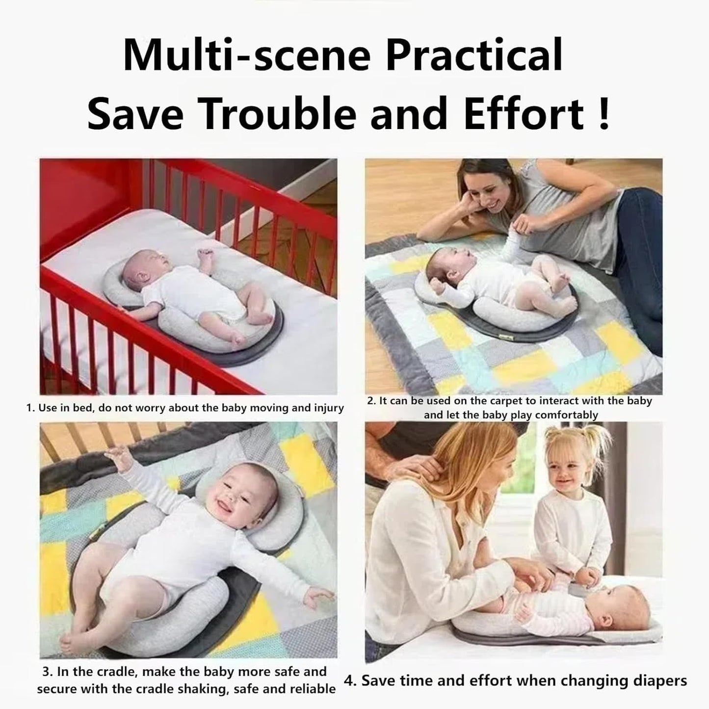 FOBSERD Baby Lounger Pillow for Infant Support Cushion Reflux Breastfeeding Pillow, Bottle Feeding, Tummy Time