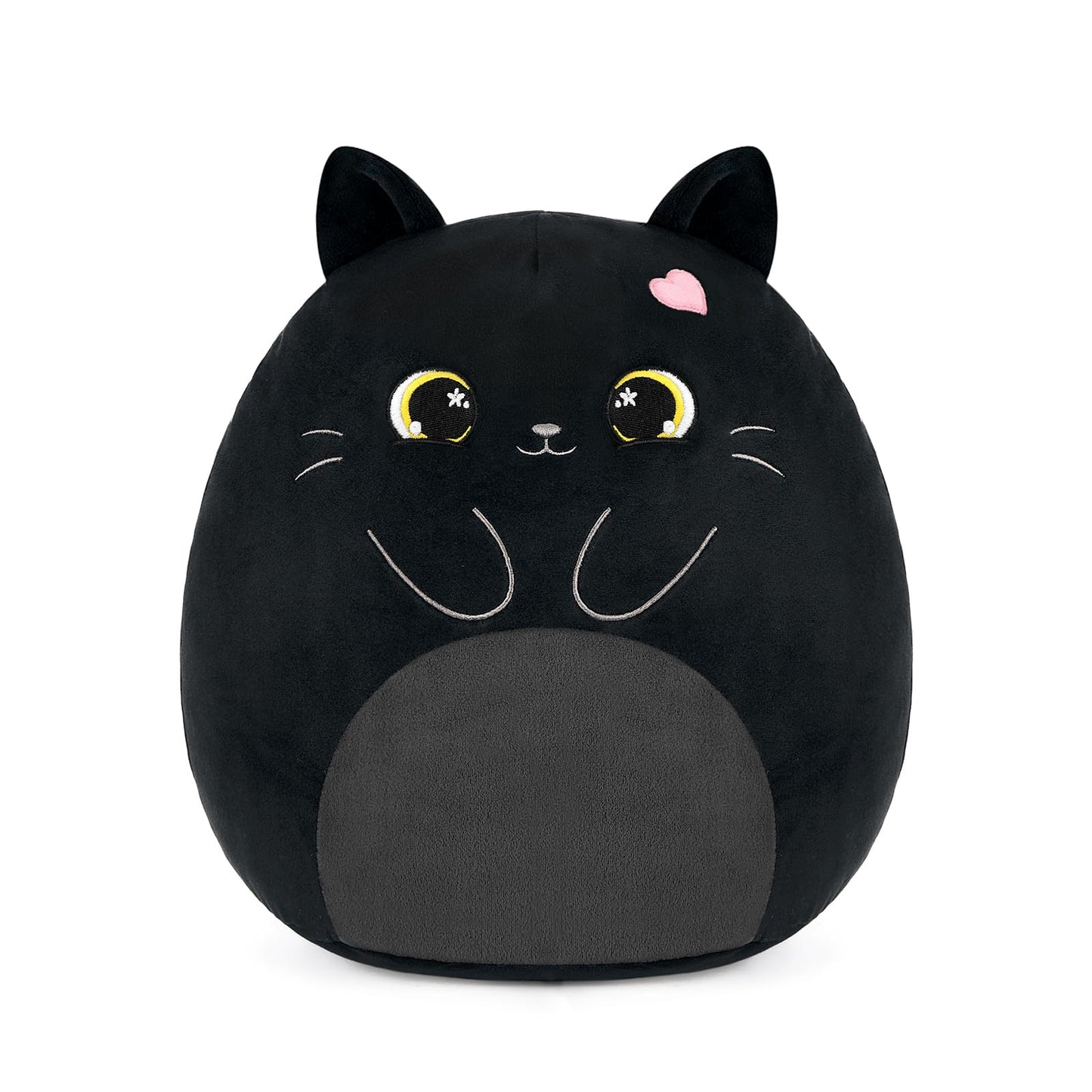 PEACH CAT Original Black Cat Stuffed Animal 12" Cute Kitten Plushies Soft Plush Toys Gifts for Kids