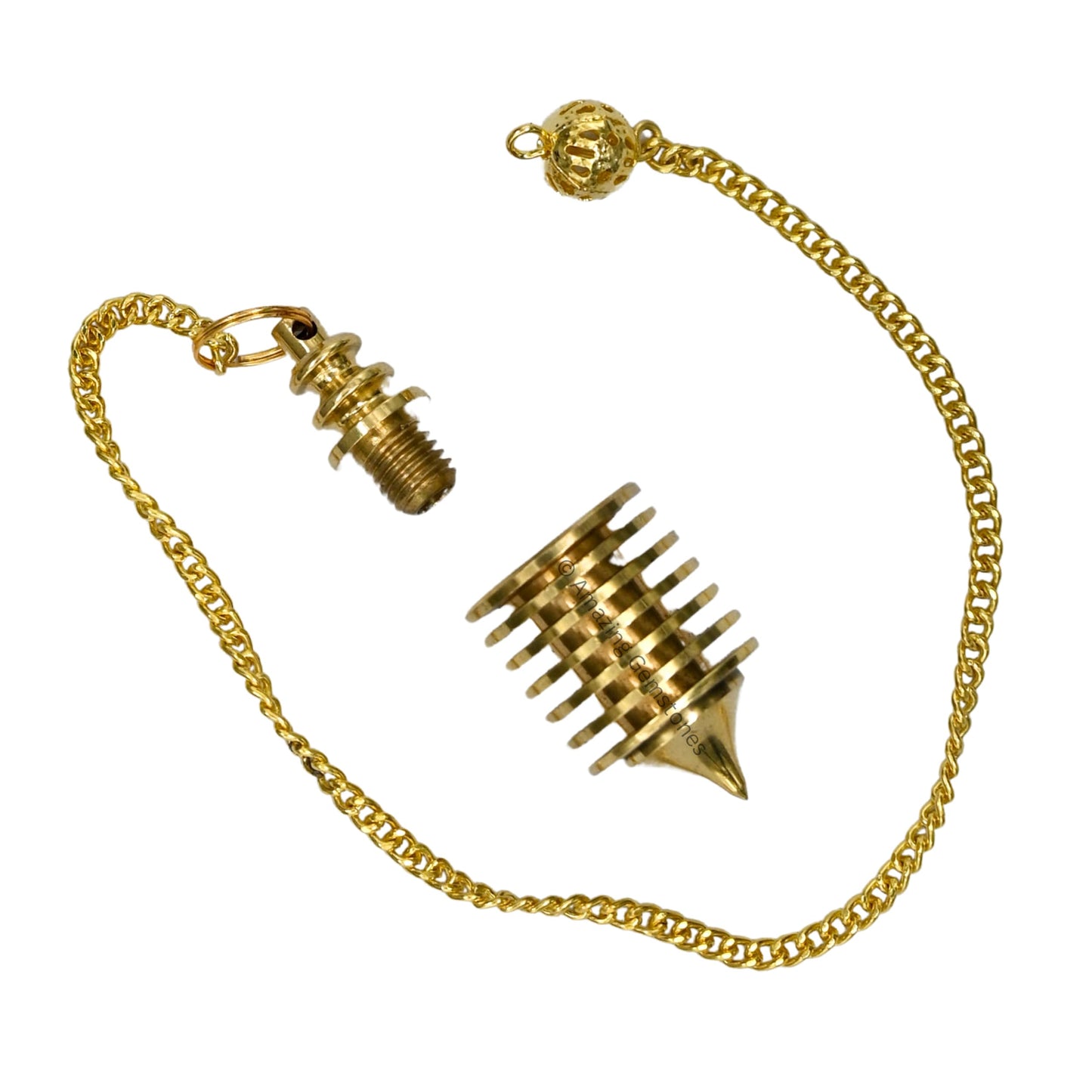 Amazing Gemstone Healing Metal Pendulums for Divination, Gold Vertical Hard Coil Steel Copper Pendulum High Energy Pendulo de Bronce Pendulos de Mesa MP55