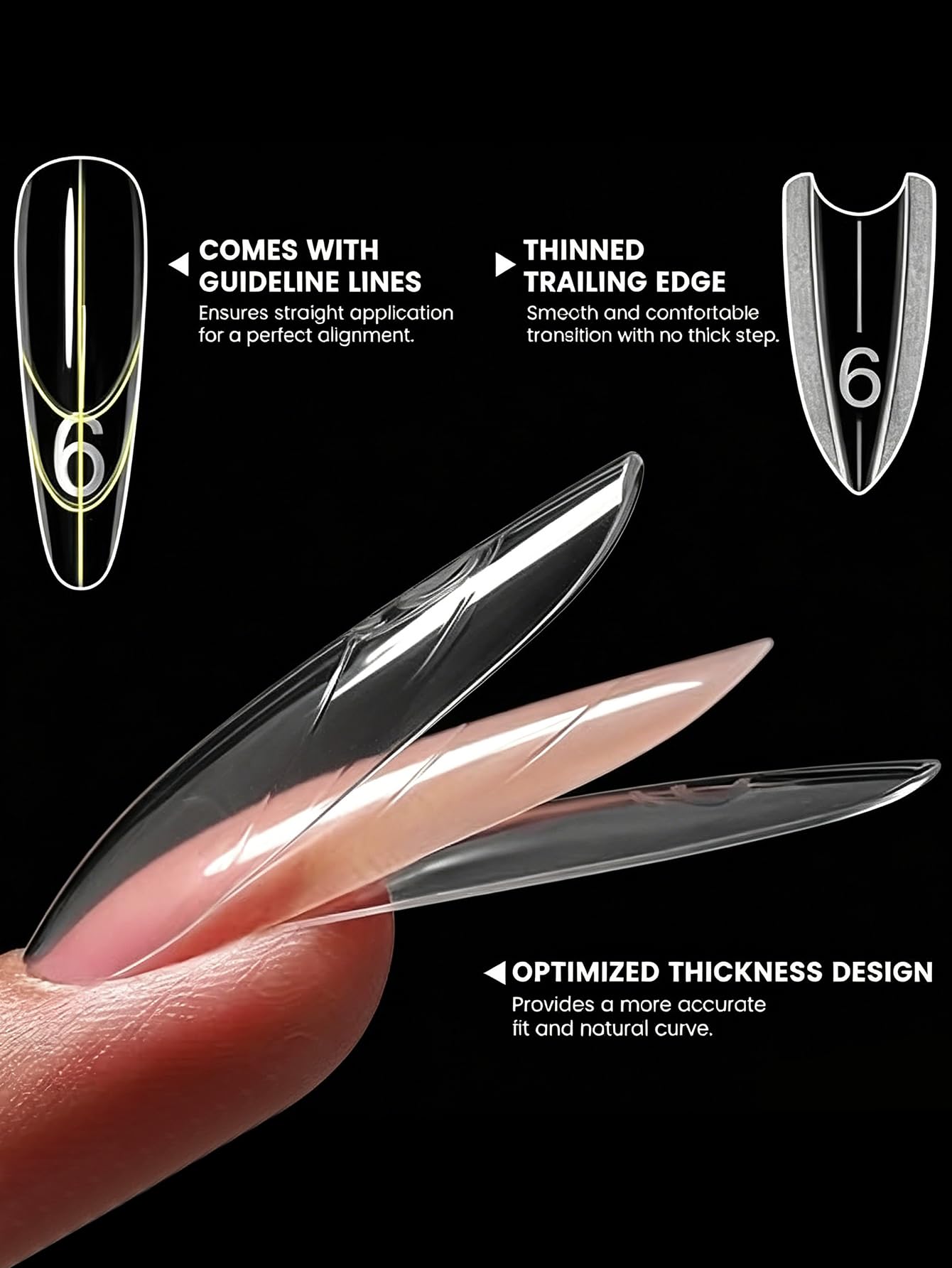 Klimonla Sandwich Dual Nail Forms Professional Sandwich Dual Forms-240Pcs Long Stiletto Nail Mold for Fast Extension,15 Sizes Reusable Salon Manicure Tools (240pcs F50s)