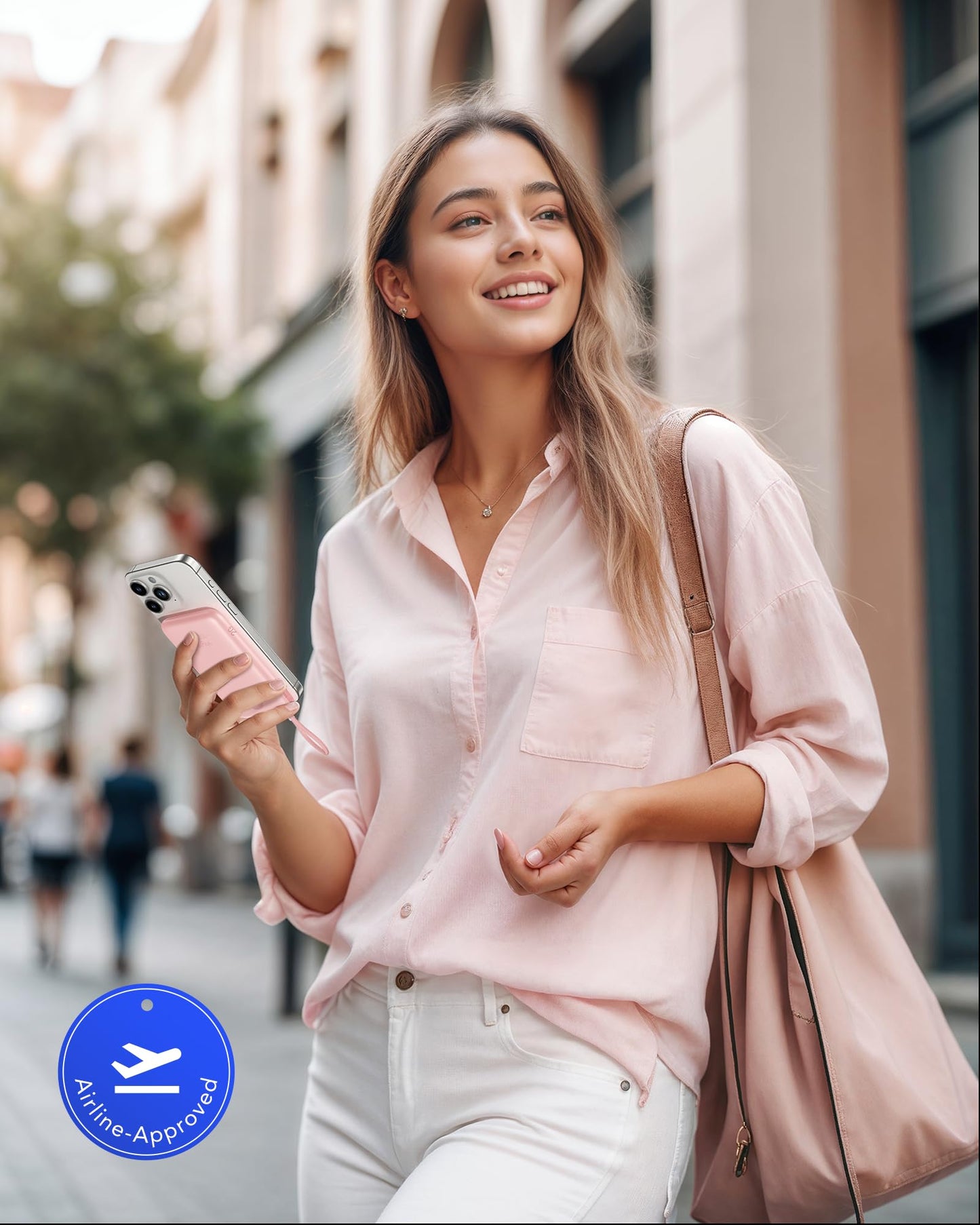 VIYISI Slim Portable Charger Power Bank 10000mAh, PD 20W Fast Charging Compact Battery Pack with Built-in USB C Cable, Travel Essential Compatible with iPhone 17 16 15, Samsung, Android - Pink