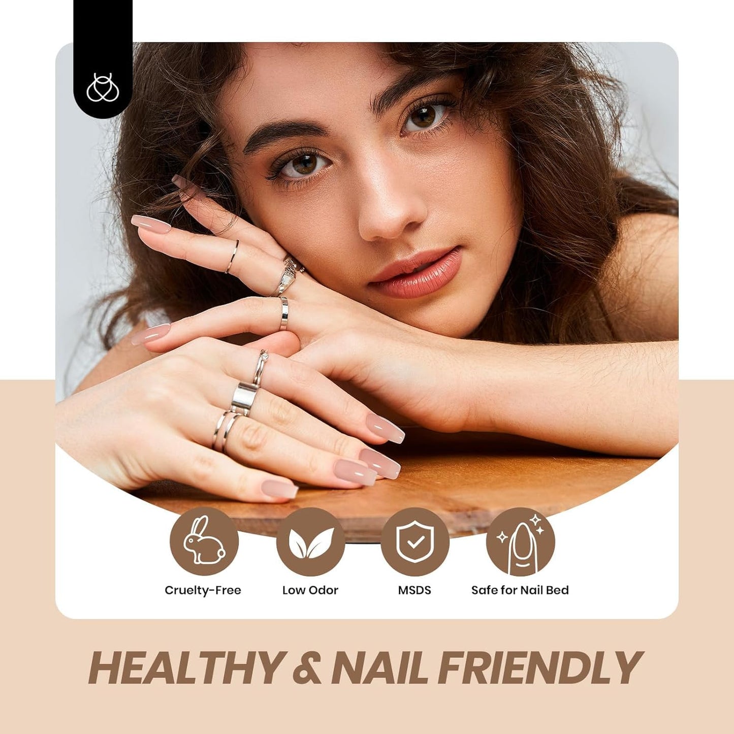 Beetles Nude Gel Nail Polish Set - 6 Colors Neutral Nude Jelly Gel Nail Polish Kit Sheer Transparent Effect Soak Off UV DIY Dusky Mocha French Nail Art Manicure Gifts for Women