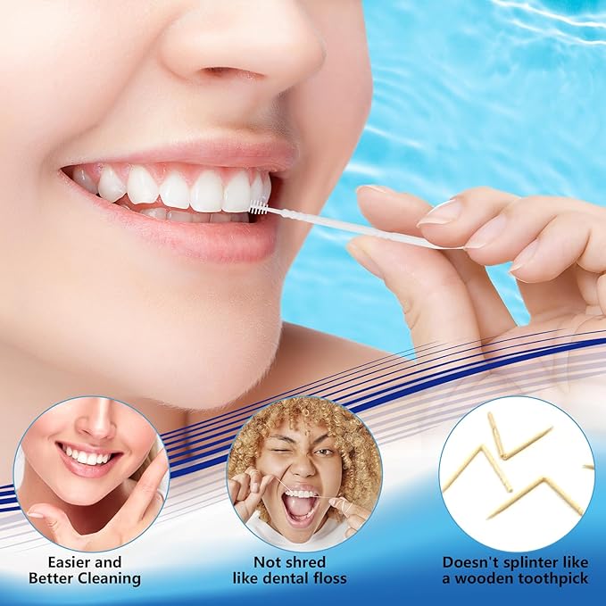 Brushpicks Interdental Toothpicks,Soft Bristle Dental Floss Picks Toothpicks,Helps Removes Plaque and Debris Between Your Teeth, Mint, 300PCS (Pack of 1)
