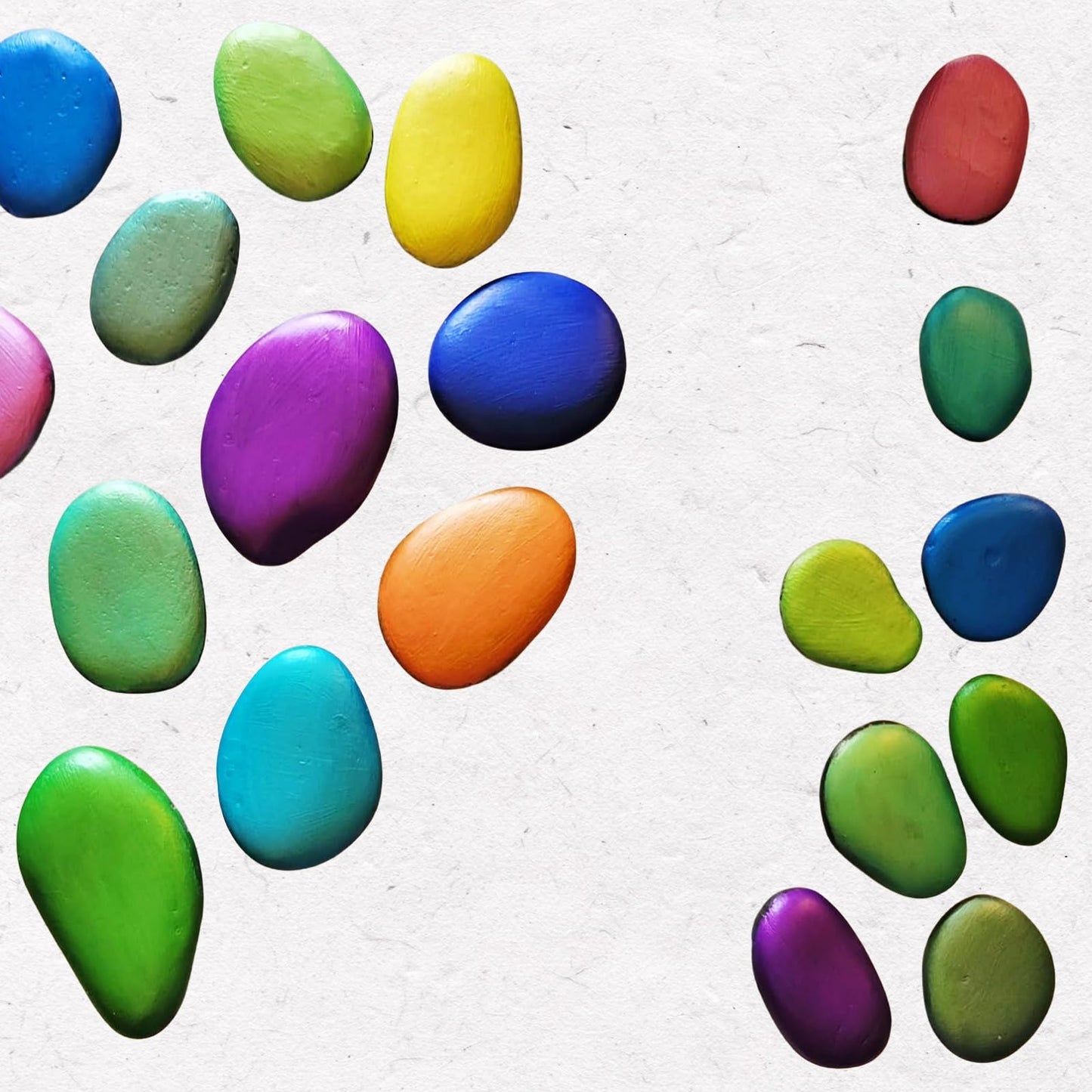 MSACC 32PCS White Rocks for Painting, Medium & Small Rocks to Paint, Flat Painting Rocks,Smooth Kindness Rocks for Crafts, DIY,Garden Decoration