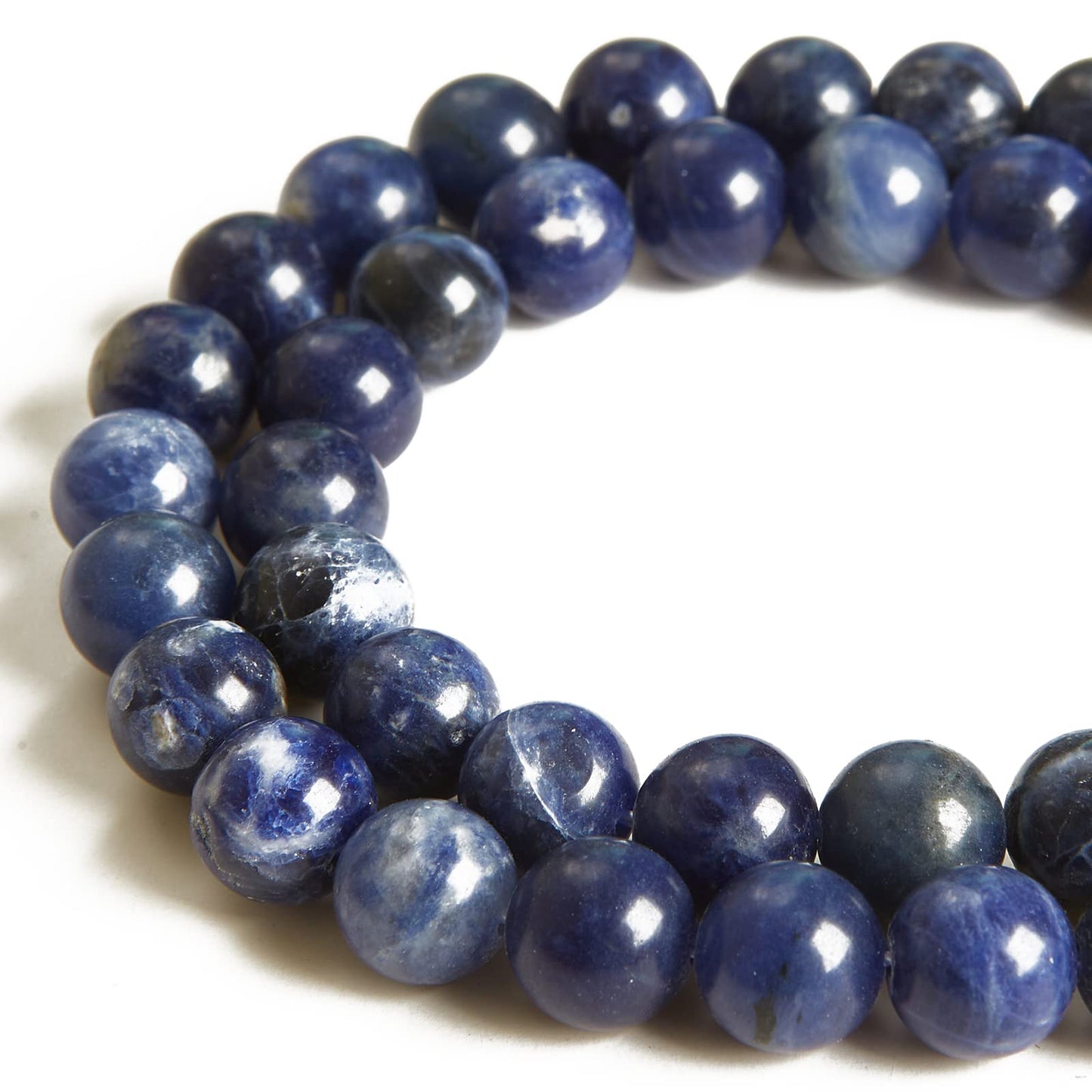60pcs 6mm Sodalite Beads Natural Gemstone Beads Round Loose Beads for Jewelry Making