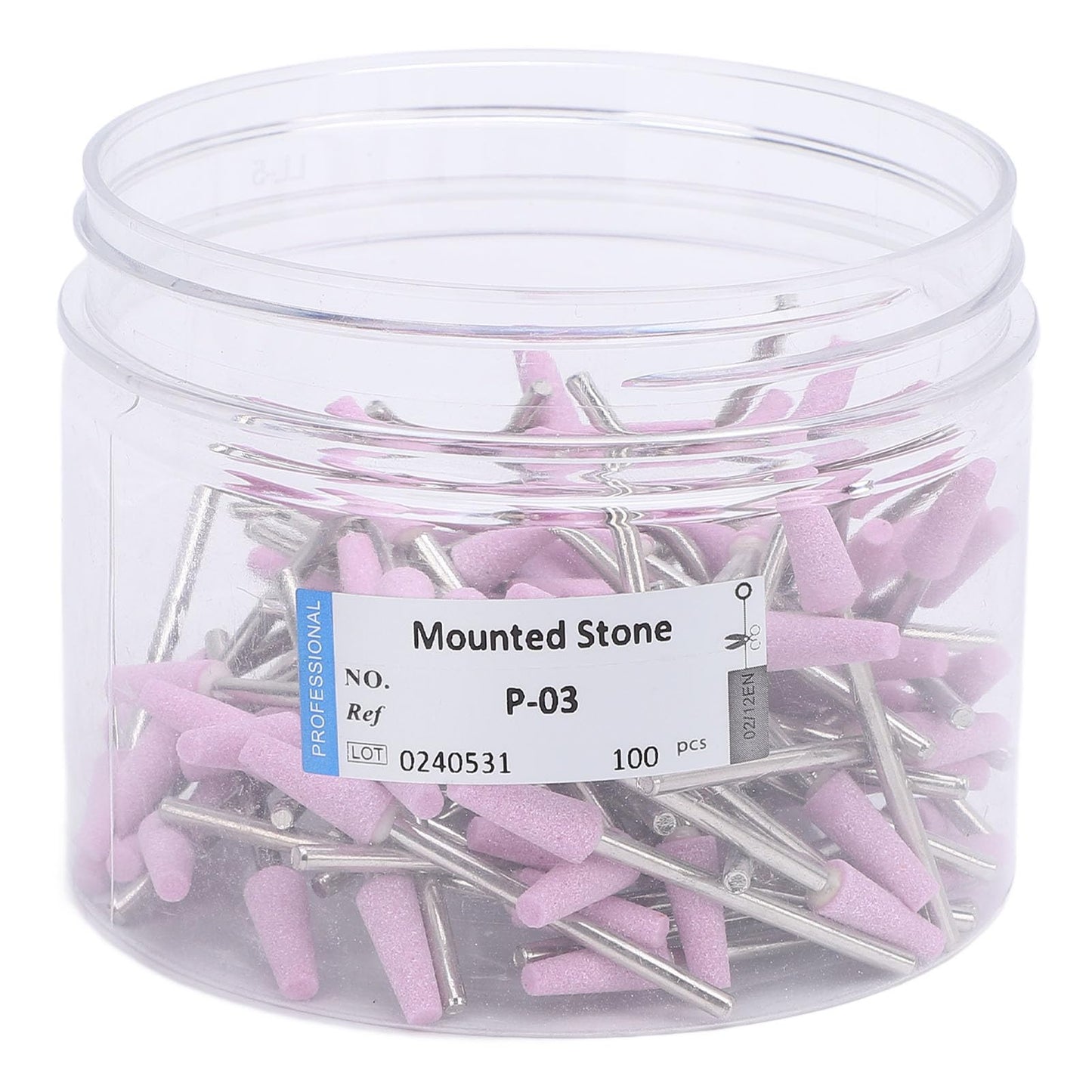 100 Pcs Quartz Nail Drill Bits Professional Cuticle Remover Tool with Container for Manicure Pedicure