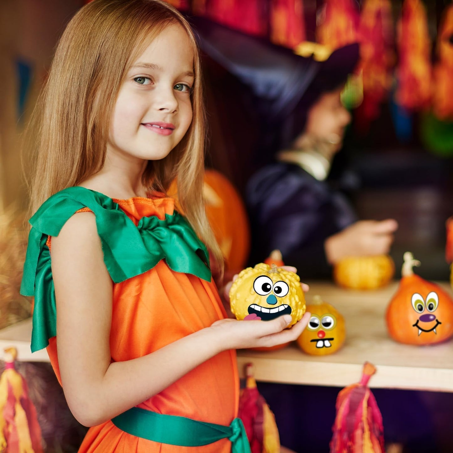 kockuu 72 Pack Halloween Pumpkin Decorating Stickers - Mini Make 36 Sheets of Small Pumpkin Face Stickers for Kids, Toddlers & Party Favors