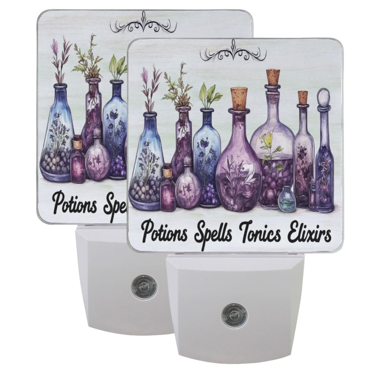 Wamika Witch Potions LED Sensor Night Light Set of 2 Spooky Halloween Table Desk Lamps with Adjustable Brightness Eye-Caring for Home Bedroom Office Parlour
