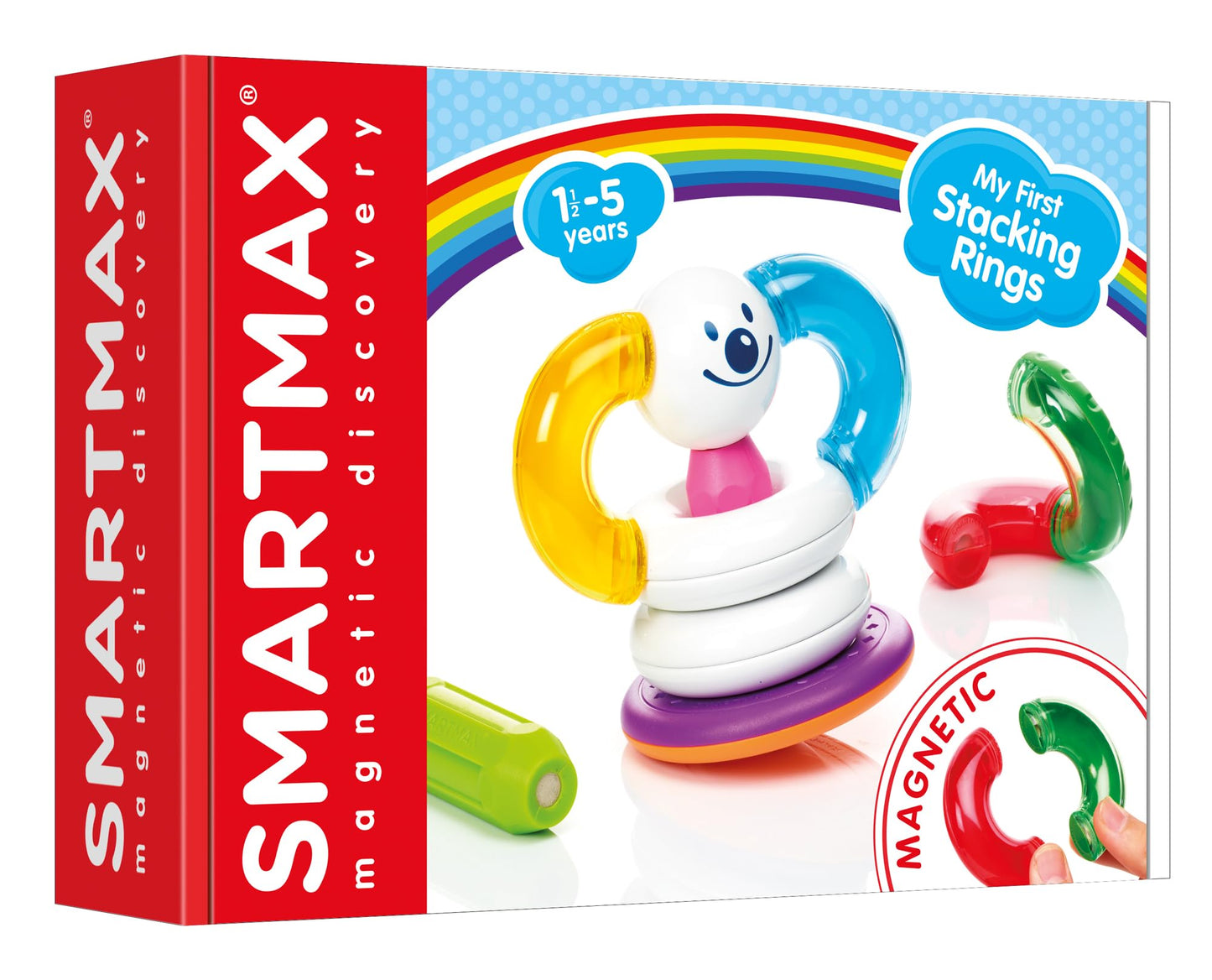 SmartMax My First Stacking Rings Magnetic Building Toy for Ages 1.5–5 – Creative STEM Stacking & Balancing Set