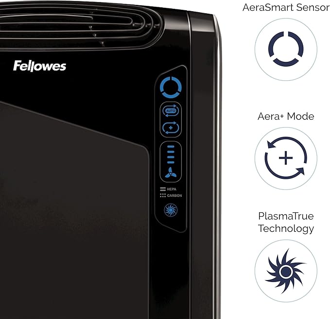 Fellowes AeraMax 290 Air Purifier Mold, Odors, Dust, Smoke, Allergens and Germs with True HEPA Filter and 4-Stage Purification, Large Room 300-600 sq. ft., Black
