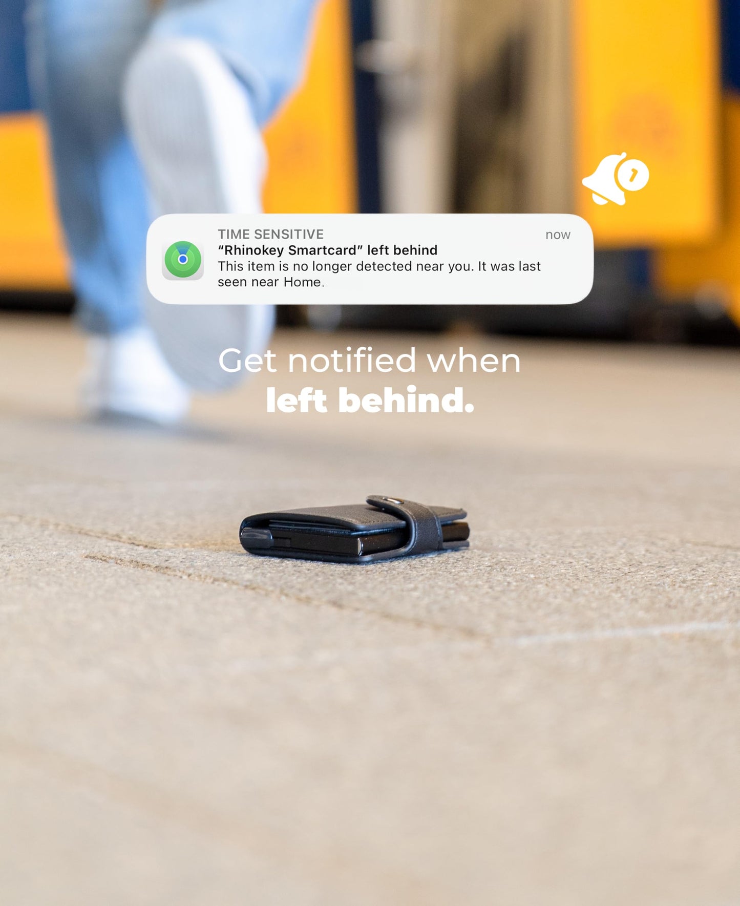 Rhinokey® Apple MFi Certified Wallet Tracker Card Works with Apple Find My (iOS Only) Slim 0.07in Rechargeable IP68 Waterproof Tracker Item Finder Credit Card Tracker with Keychain Hole for Luggage