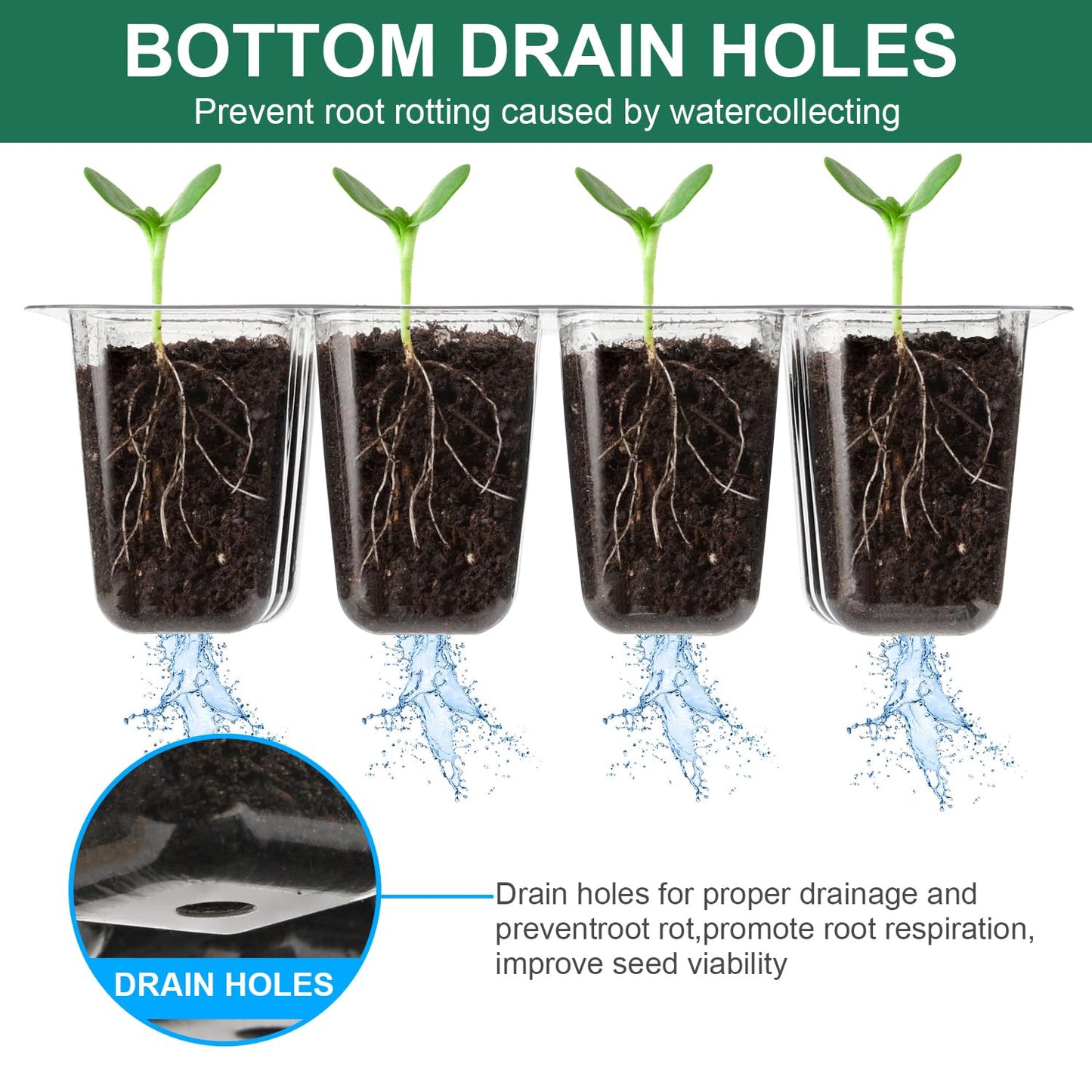 DJGINRO 12 Pack Seed Starter Tray Seed Starter Kit (144 Cells Total Tray) with Humidity Adjustable Dome, for Seeds Growing Starting Plant Germination Trays, Mini Green House Germination Trays.