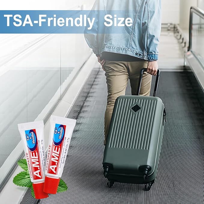 Toothpaste Bulk Travel Size, Disposable Small Travel Portable Mini Compact Pocket Size Toothpaste for Bad Breath, Vacation/Hotel/Camping Shelter/Homeless/Nursing Home/Charity 0.6 oz/ 17g (100 Tubes)
