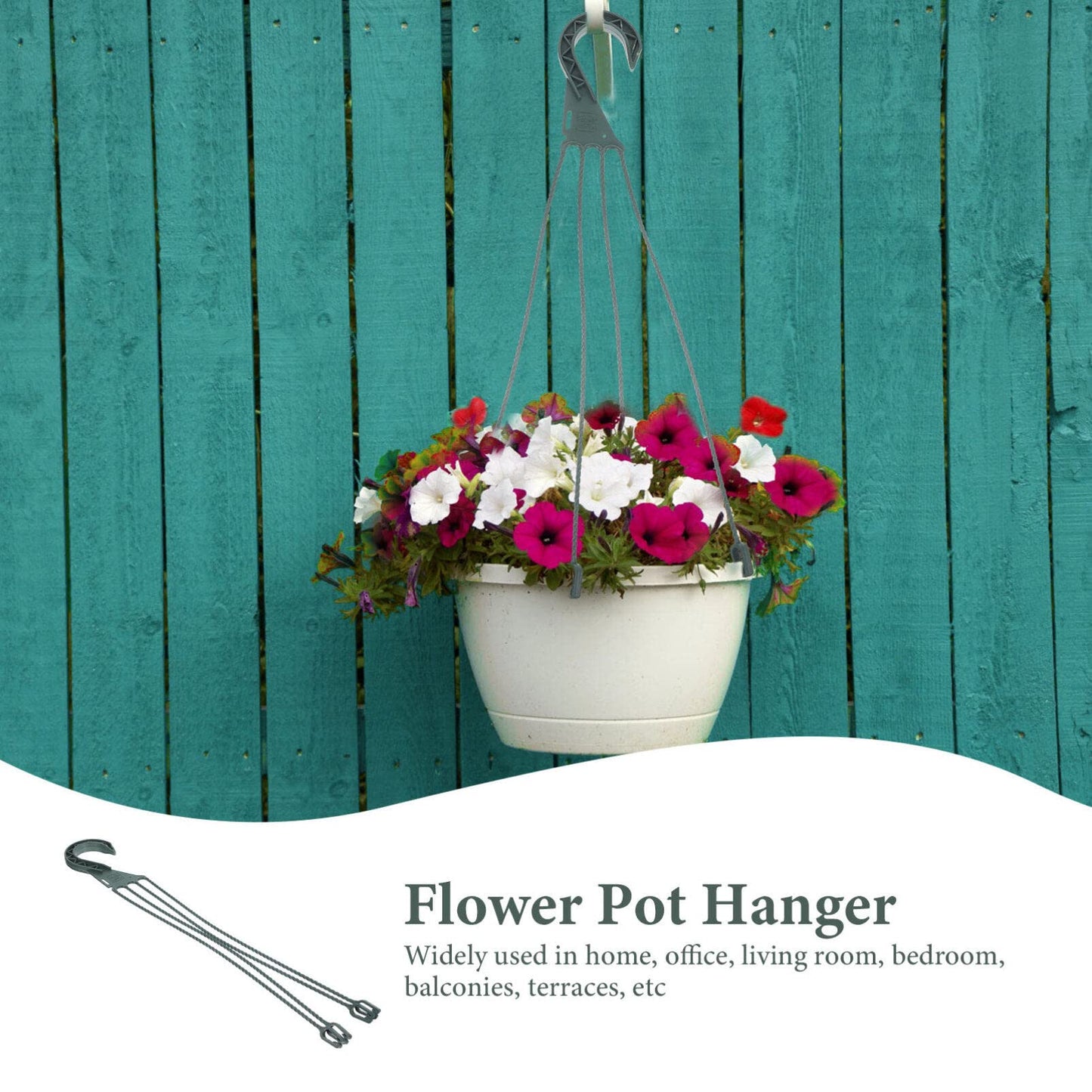Yardwe 5Pcs Plastic Hanging Basket Hooks for Plants, 4-Prong Detachable Pot Hangers for Balcony, Porch, Garden, Indoor and Outdoor Use