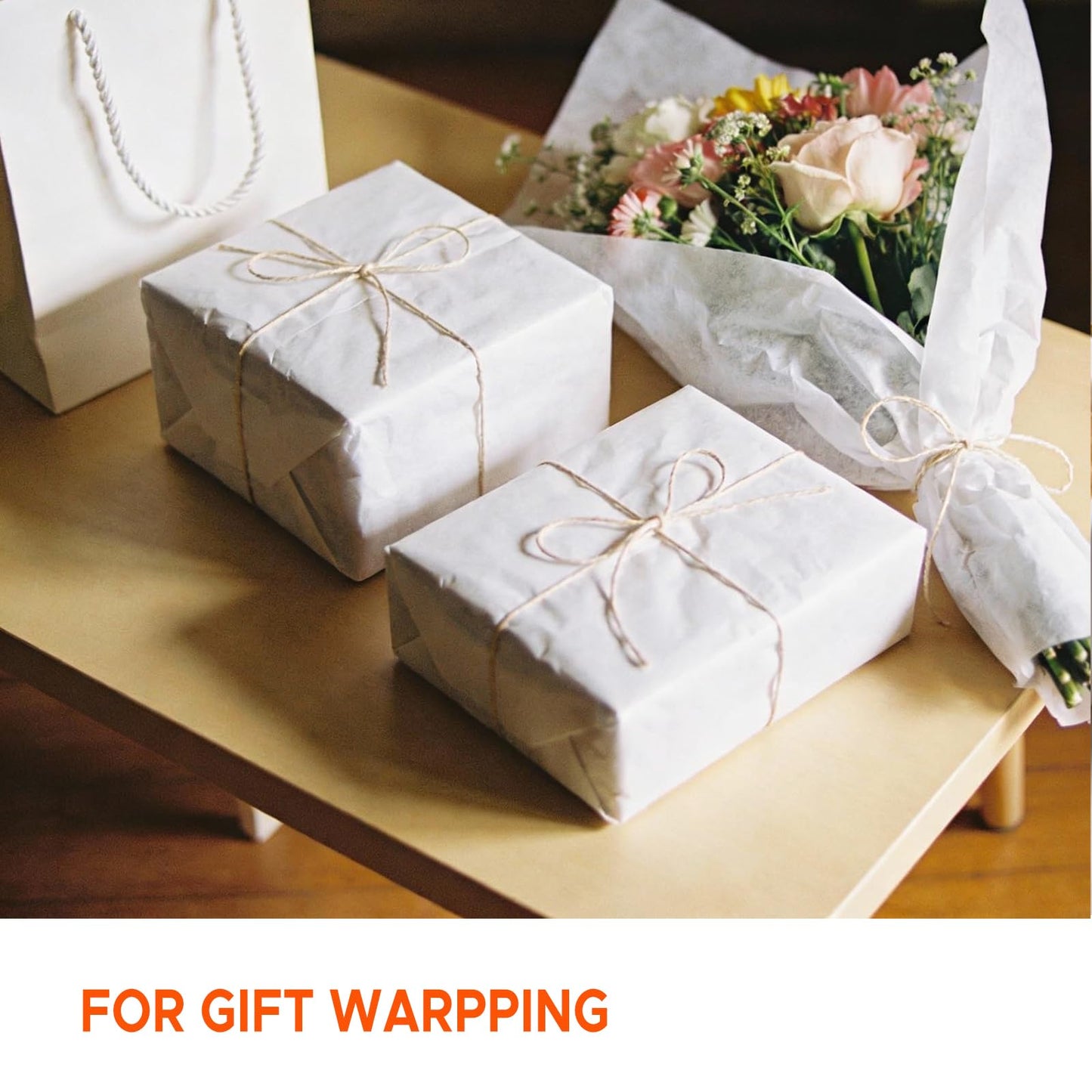 bondibili 1500 Sheets White Tissue Paper Bulk, 14"x20" Acid Free Tissue Paper for Gift Bags, Packaging, Moving, Gift Wrapping, Art Crafts, Party Decor in Weddings, Birthday, Holidays, and Christmas