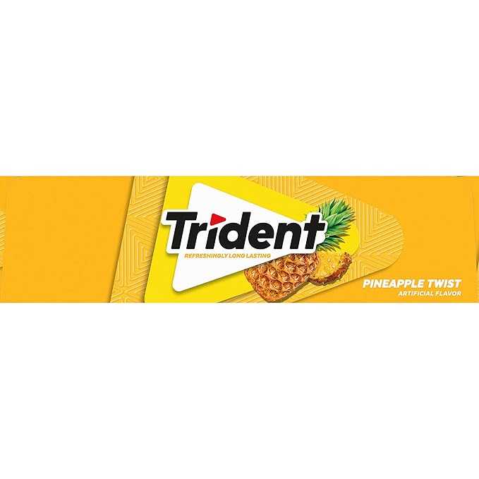 Trident Pineapple Twist Sugar-Free Chewing Gum, 12 Packs of 14 Pieces (168 Total Pieces)