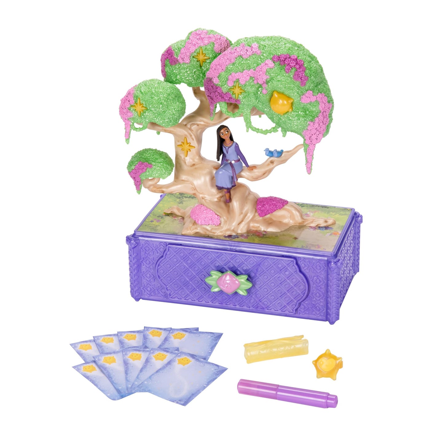 Disney's Wish Jewelry Box Asha's Wishing Tree Keepsake Musical Box with Star Toy Ring