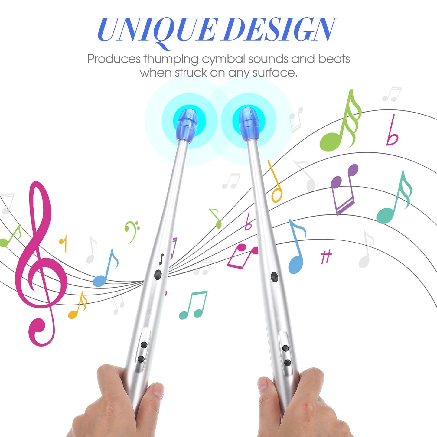 Pair Electronic Drumsticks Drum Sticks s for Electronic s Rhythm Toddler Toy Rhythm s for Kids Electric Toys Music Kit 5b