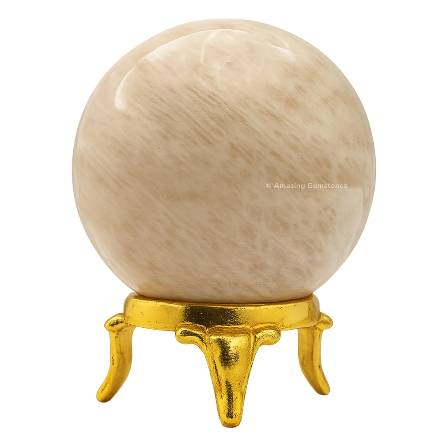Amazing Gemstone Cream Moonstone Crystal Ball with Stand - 2 Inches Crystal Sphere Meditation Balls for Witchcraft and Decorative Balls