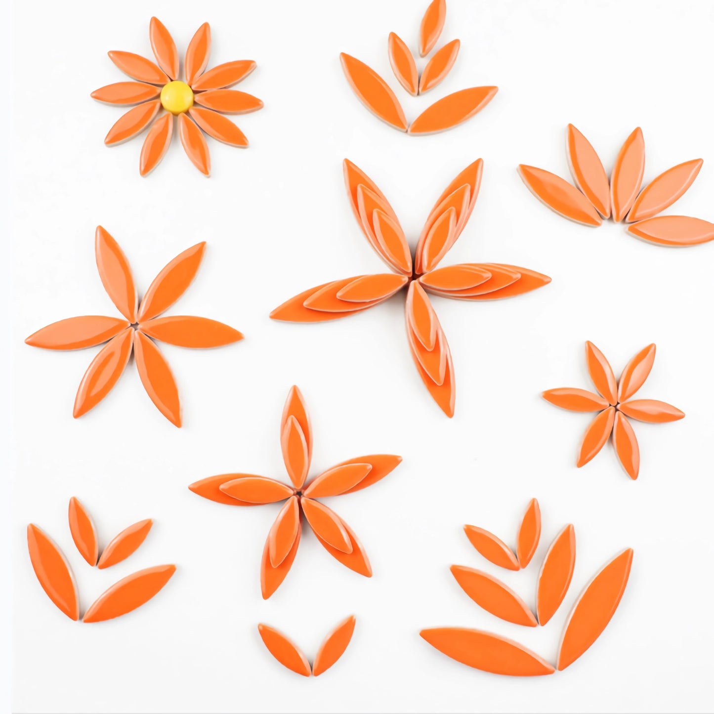 ZWCT 200g Ceramic Mosaic DIY Set Colorful Petal Ceramics Leafy Vein Mosaic Tiles Craft Materials Mosaic Art Materials - Light Green