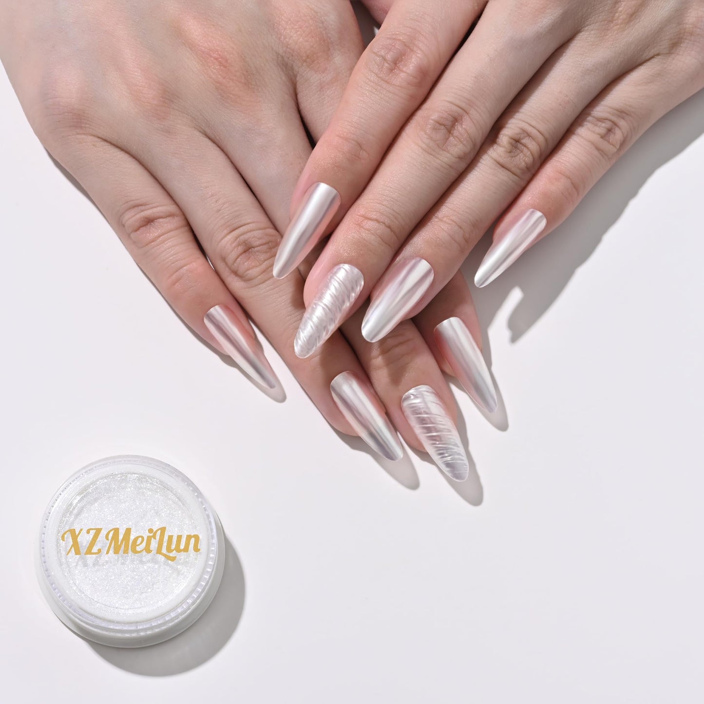 XZMeiLun Chameleon Chrome Nail Powder, Big-Capacity0.8g Aurora Silver Turns Yellow Mermaid Aurora Powder Pigment Pearlescent Nail Art Glitter Decoration, Can mixed With Builder Gel Nail Polish For Use