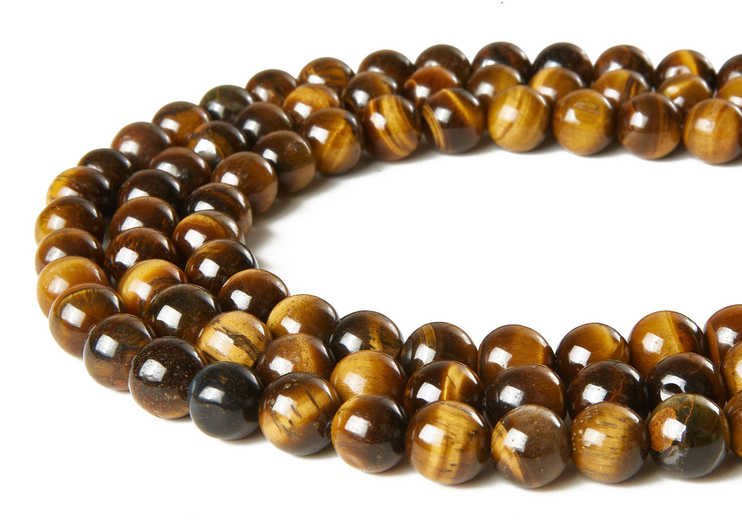 100pcs 8mm Yellow Tiger Eye Beads Natural Gemstone Beads Round Loose Beads for Jewelry Making