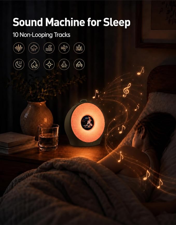 Dekala Sunrise Alarm Clock for Heavy Sleepers with Pulse Wake, Sunset Sound Machine with Breathing Ambient Light, Loud Alarm for Bedrooms, Wake Up Light, Digital Color Display & 7 Themes, No App