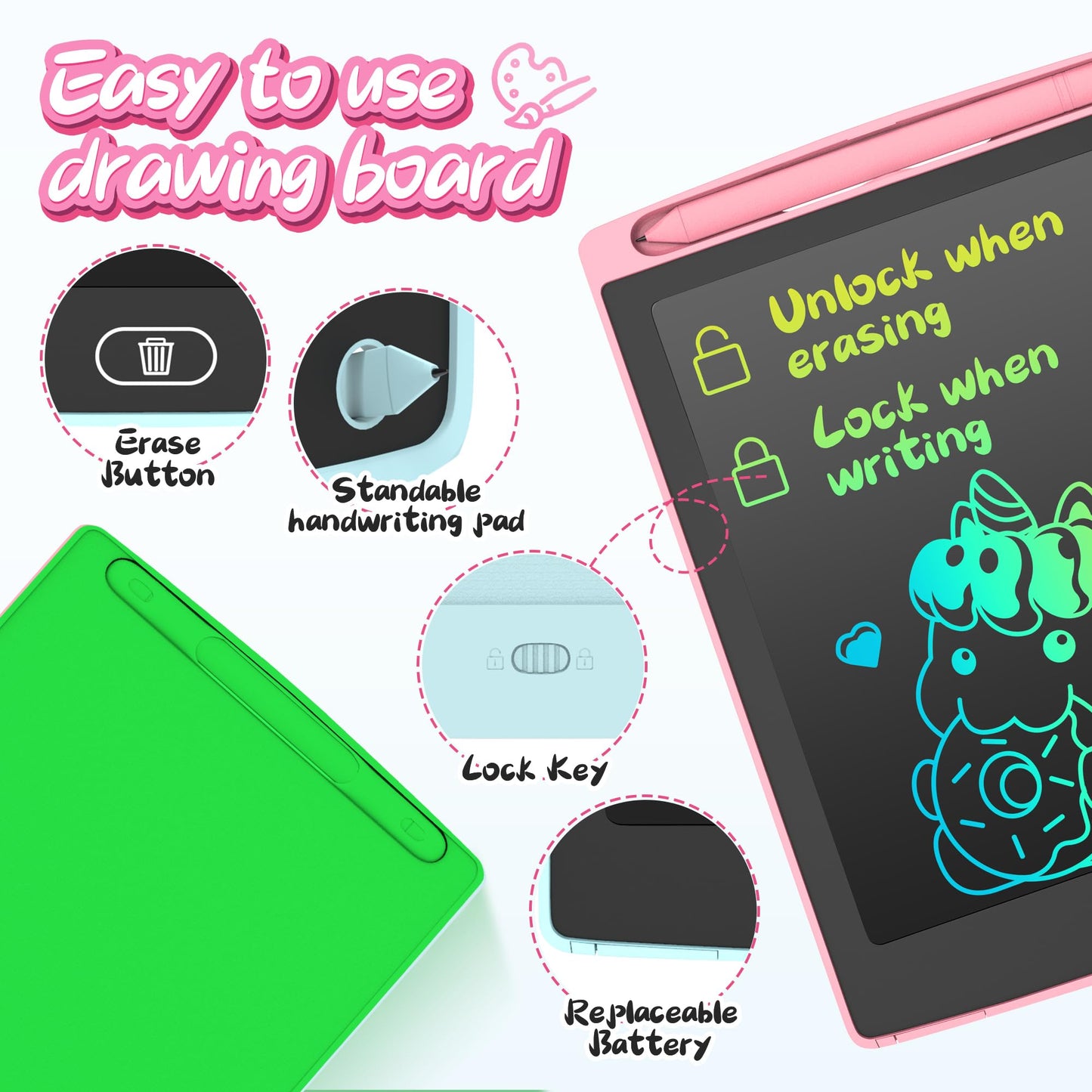 3 Pack LCD Writing Tablet, Colorful Toddler Drawing Tablet Doodle Board for Kids, Erasable Reusable Electronic Drawing Pad, LEYAOYAO Educational and Learning Toy for 3-6 Years Old Boy and Girl
