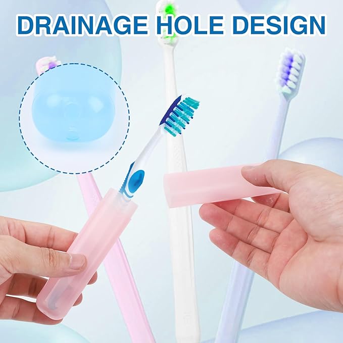 8PCS Travel Toothbrush Cover Caps, Toothbrush Protector, Toothbrush Holders Cases