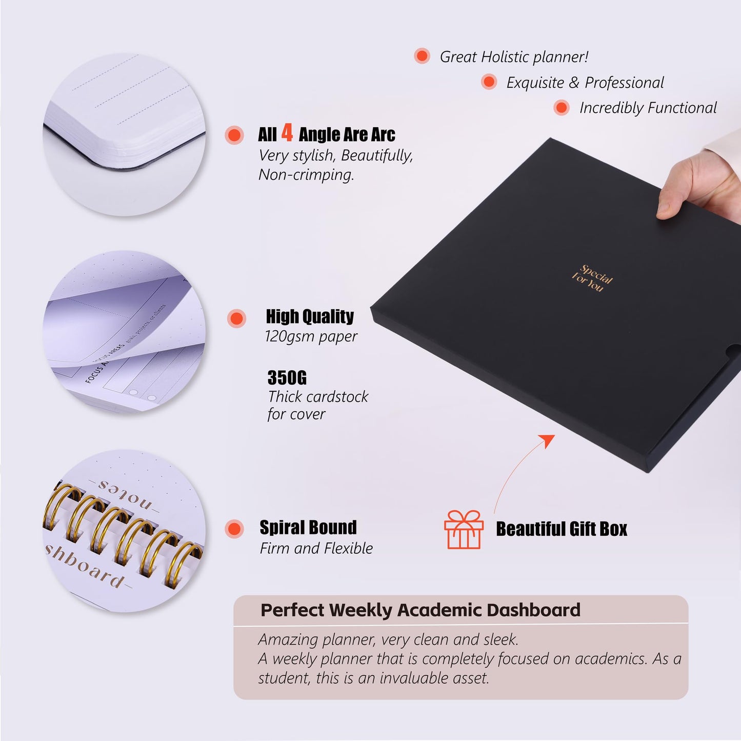 Weekly Academic Planner for Student - 54 Weeks Spiral Dashboard Desk Pad Is The Perfect Organizer for Managing Your School & Personal Life - Study Planner for Year Productivity