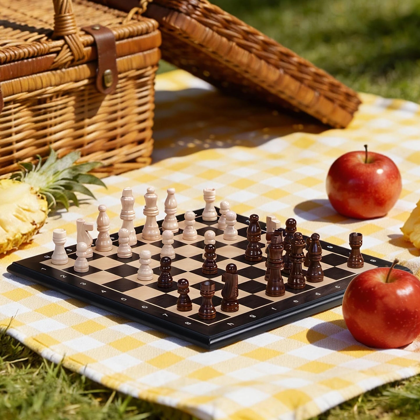 Peradix Magnetic Chess Set 12 Inch Classic 2 in 1 with Chess Pieces, Wood Board Box with Storage, 2 Extra Queens, Wooden Chess Board Games for Kids and Adults, Family Educational Gift Sets
