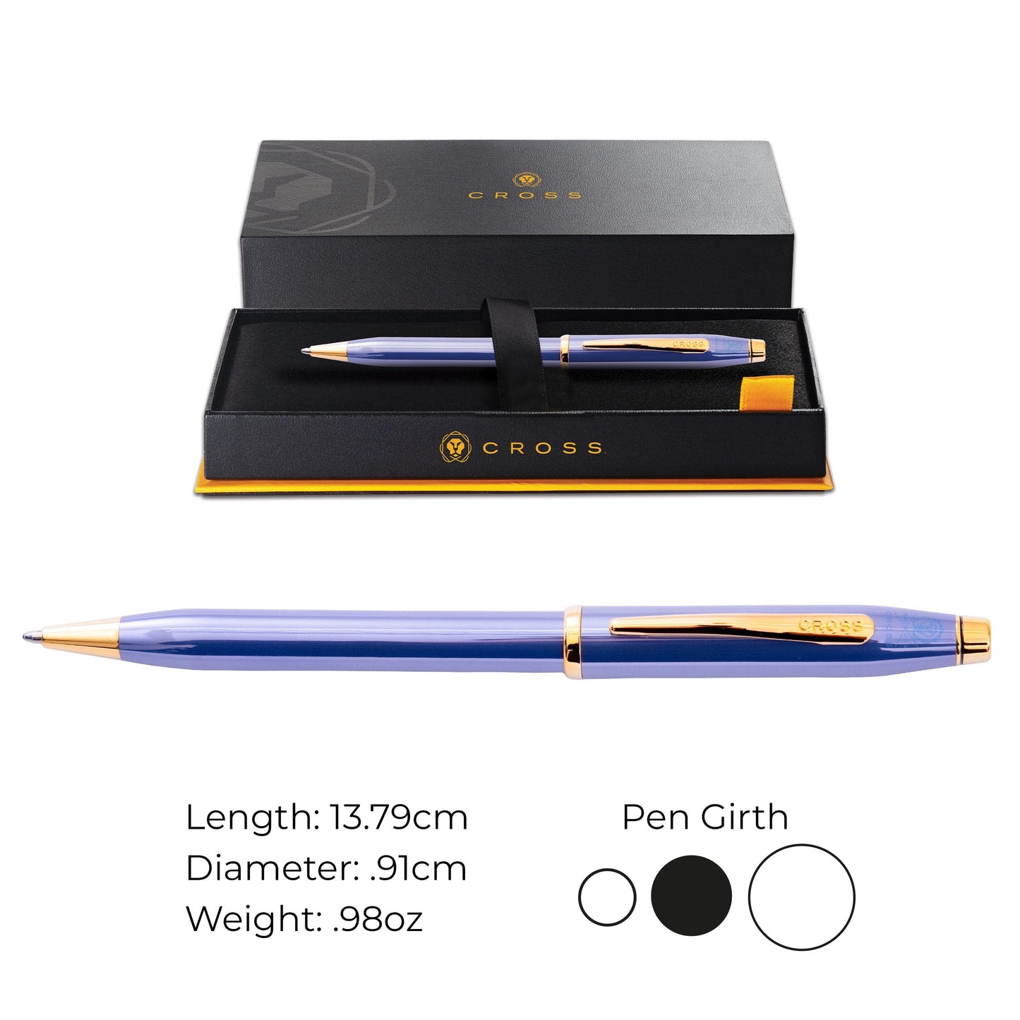 Cross Official Cross Ballpoint Pen, Oil-based, Medium Point, Centuri 2, Lavender Blue at 0082 165, Limited Color, Genuine Imported