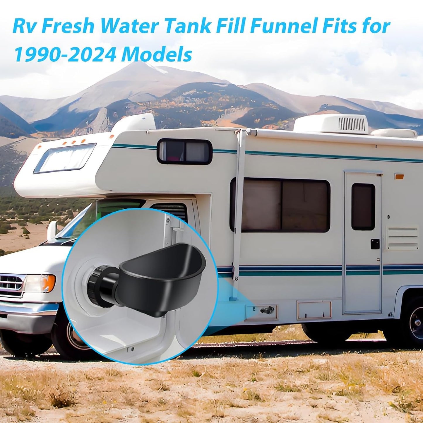 Rv Fresh Water Tank Fill Funnel, Oversized 5-Gallon Funnel for Rv Fresh Water Tank