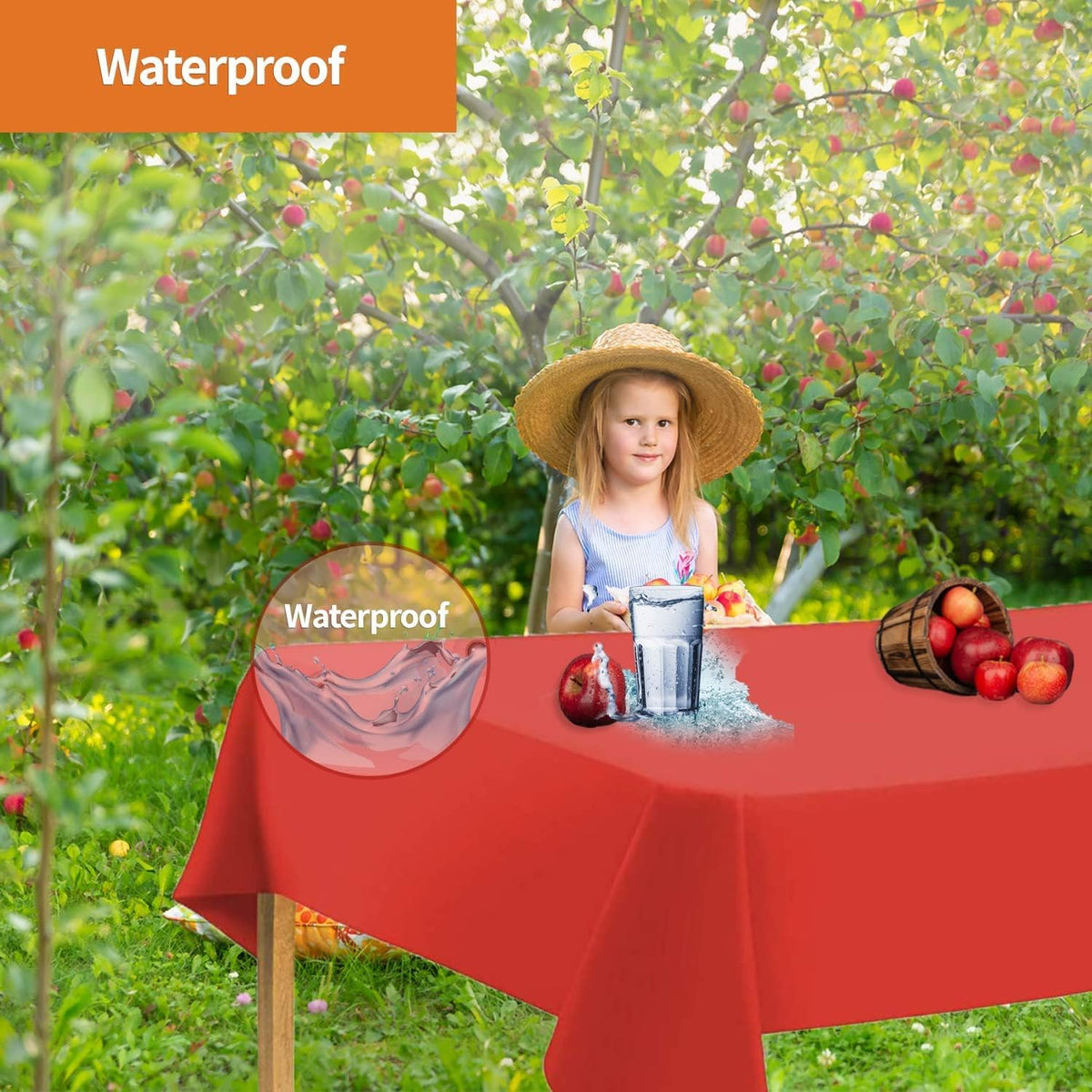 Orange Disposable Plastic Tablecloth for Rectangle Tables (48 Pack) Premium Decorative Table Cloths for Parties, Events & Weddings, Indoors & Outdoors, 54 x 108 inches