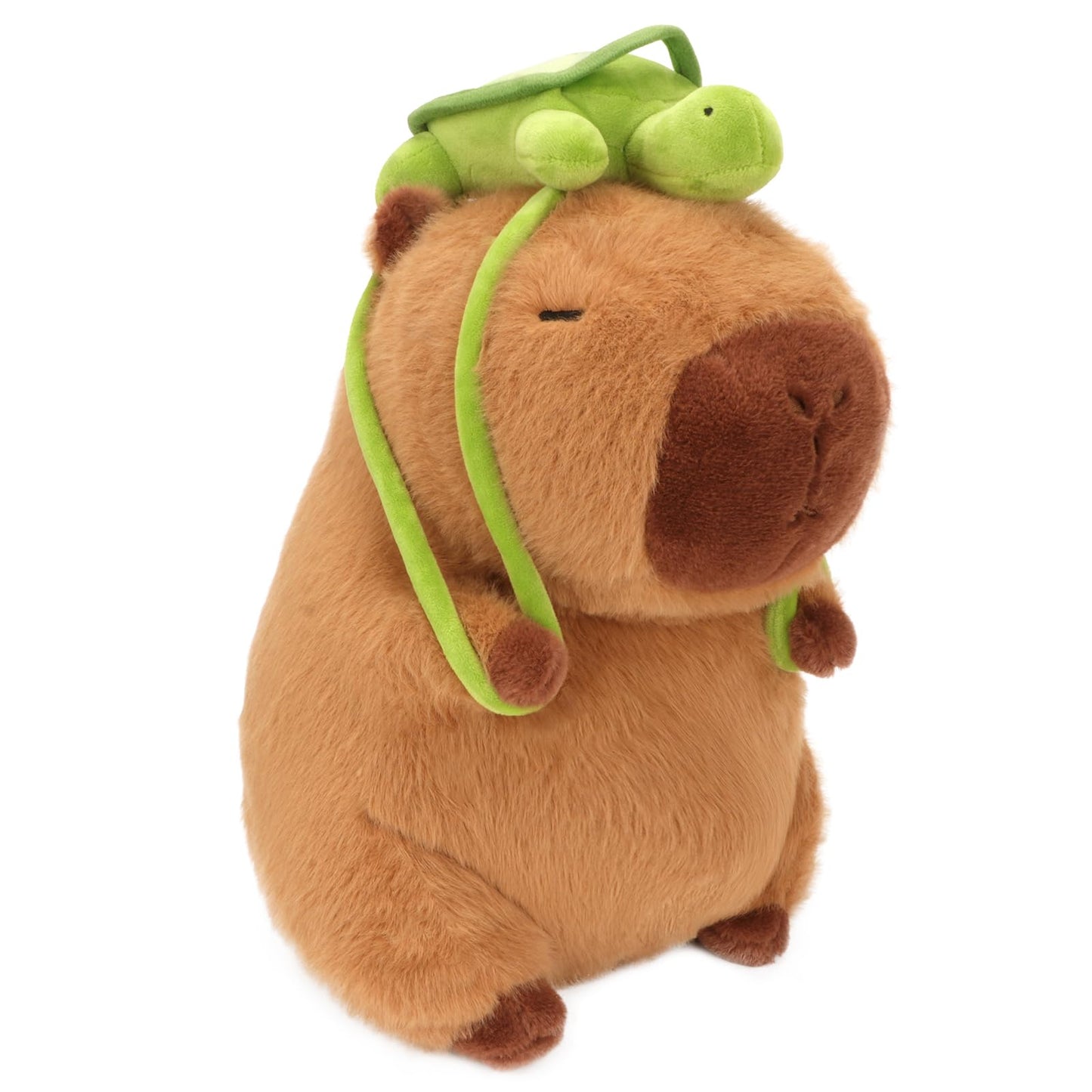CHDBLOCK Capybara Plush Toy - 9 Inch Cute Capybara Stuffed Animal with Turtle Backpack, Kawaii Capibara Plushie for Kids and Adults