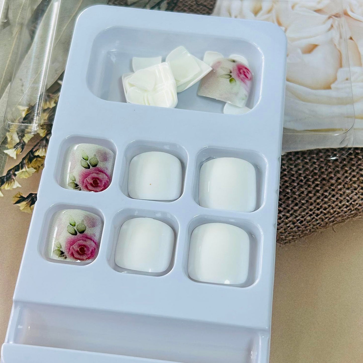 FIEONCIY Press on Toenails with Designs Acrylic Fake Nails for Toe Artificial False Nails with Charms Press on Toe Nails for Spring Summer Stick on Toenails for Women Girls(WSJ2542)