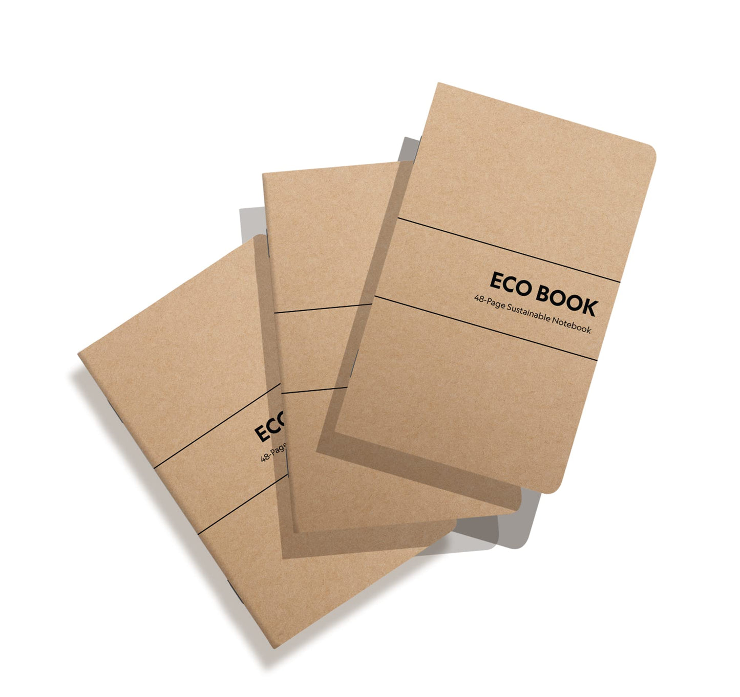 Eco Books Small Pocket Notebook Pack – 3.5 x 5.5 In., 48Page Lined Paper Mini Notebooks Made with FSCCertified Recycled Paper – 80# Kraft Paper Cover, 60# Interior Pages – Kraft Paper Notebooks by