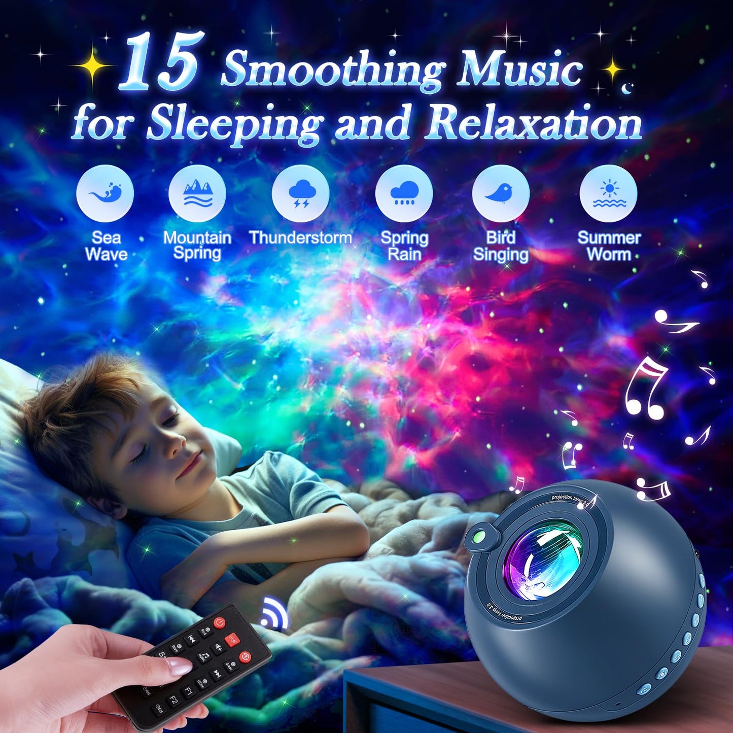 Bedroom Decor Boy Gift Lava Lamp Room Decor 15 White Noise Sound Machine for Kids Night Light Bluetooth Projector Nebula Projector Sunset Lamp Led Cloud Lights for Bedroom
