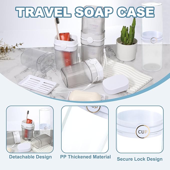 uxcell 1Pcs Travel Toothbrush Case, Portable Travel Toothbrush Holder with Cover, Toothbrush and Toothpaste Container for Bathroom, Gym,Business Trip, Camping (Transparent)