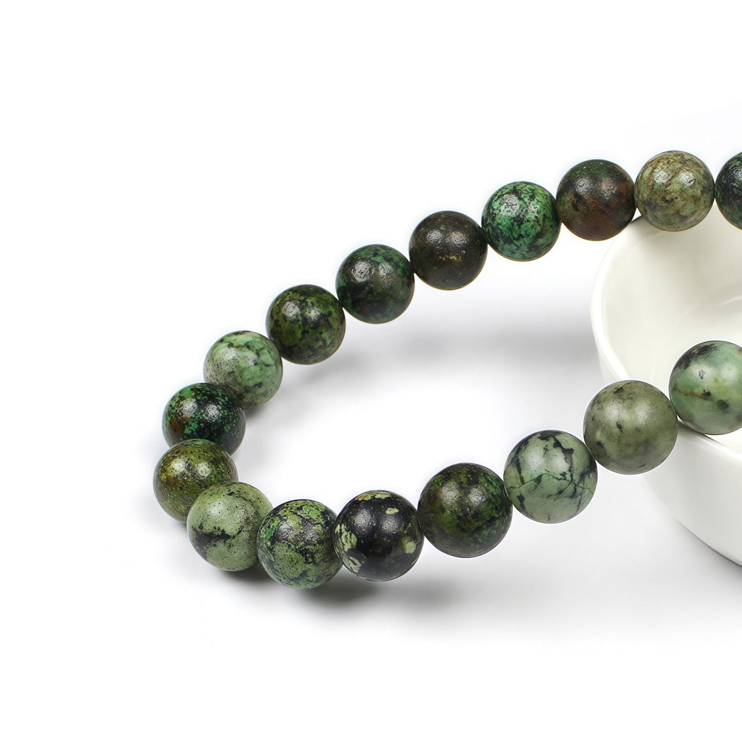 MJDCB Natural African Turquoise Beads Round Loose Stone Beads for Jewelry Making DIY Bracelet Necklace Accessory 15" (6mm)