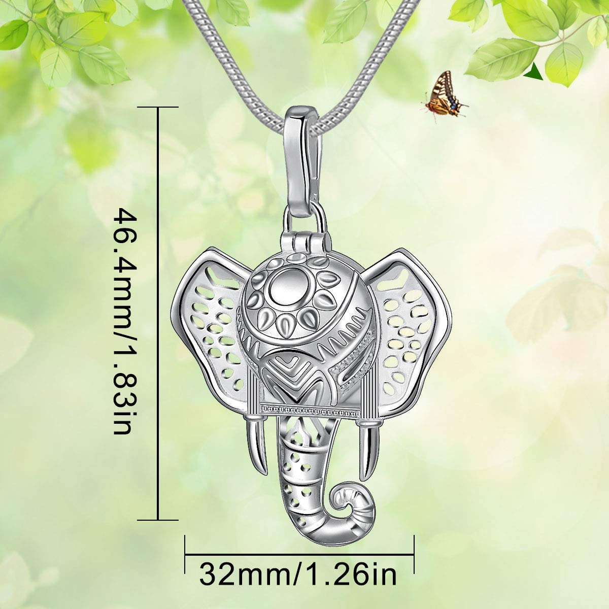 INFUSEU Elephant Gifts for Women Essential Oil Necklace Aromatherapy Pendant Scent Diffuser Lava Rock Stone Stash Cage