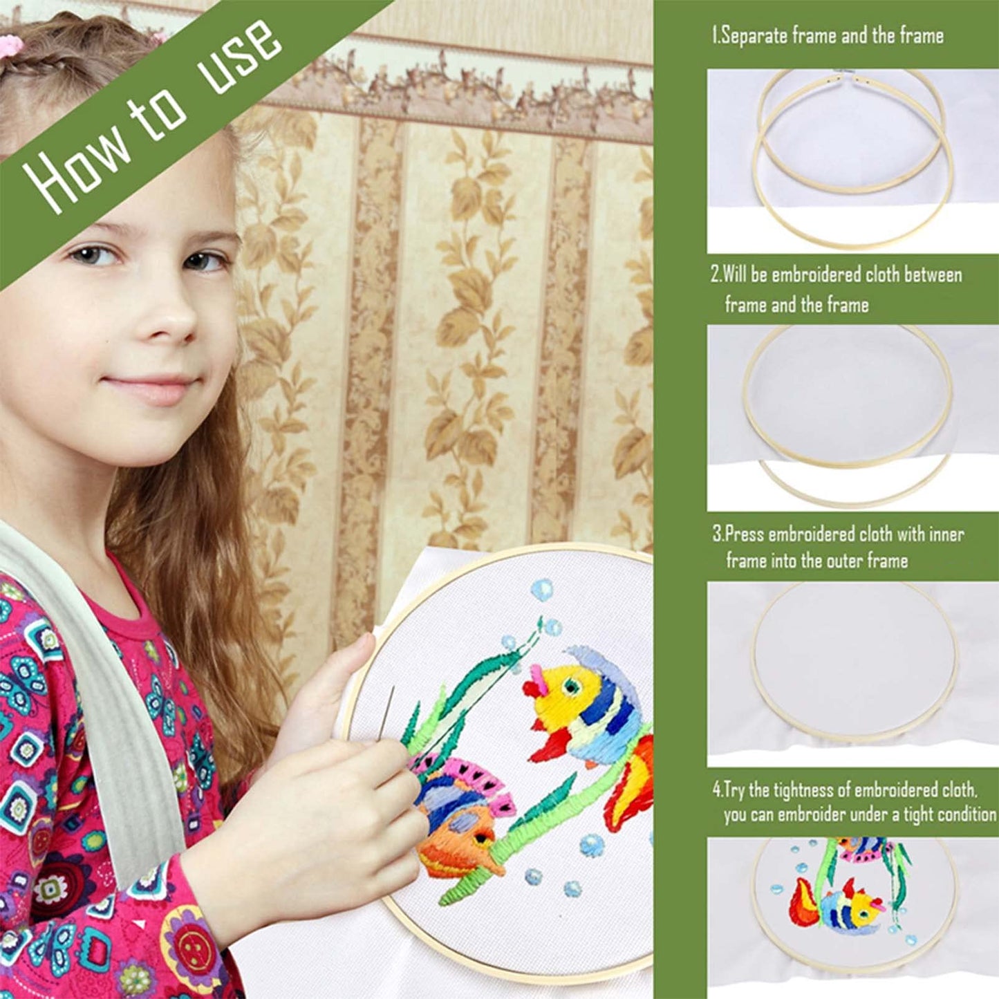 Caydo 12 Pieces 10 Inch Embroidery Hoops, Cross Stitch Hoops Ring for Art Craft Handy Sewing and DIY Embroidery Craft