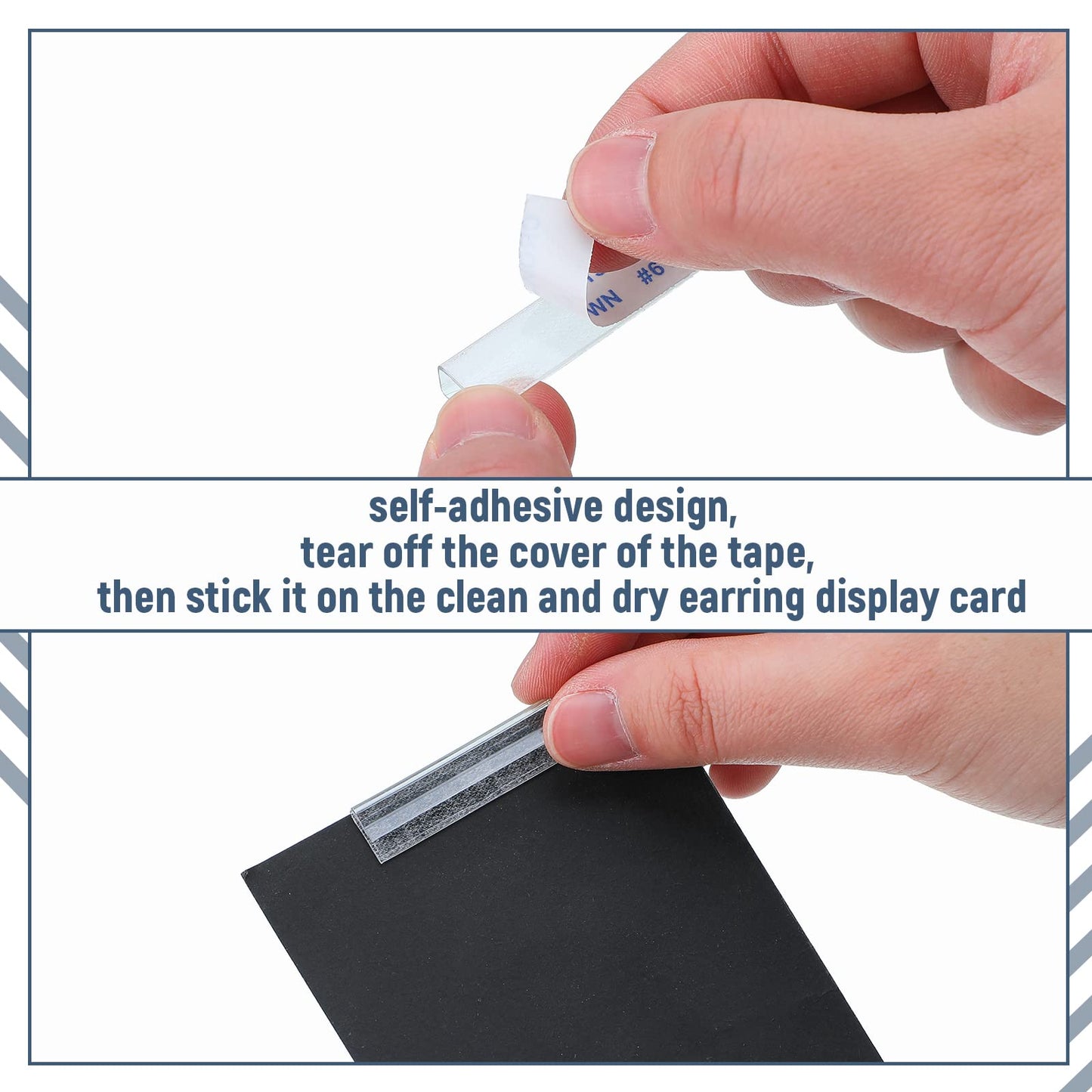 Tatuo 450 Pcs Earring Card Adapter Bulk Self Adhesive Lip Adapter Plastic Lip Hanger for Earring Card Necklace Jewelry Display, 1.54 x 0.43 inch