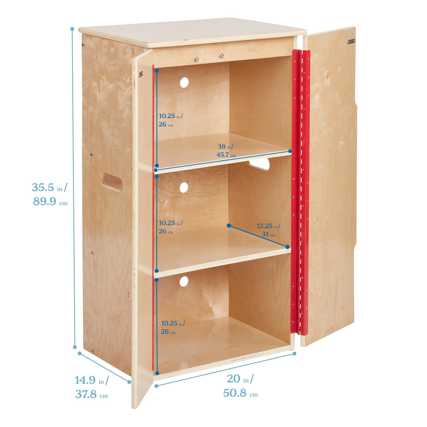 ECR4Kids Wooden Pretend Play Kitchen Refrigerator for Kids, Montessori Furniture, Natural