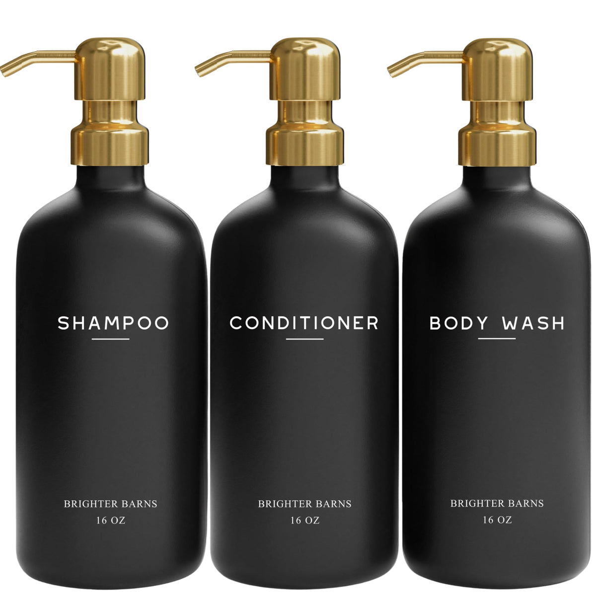 Luxury Shampoo and Conditioner Dispenser Set by Brighter Barns