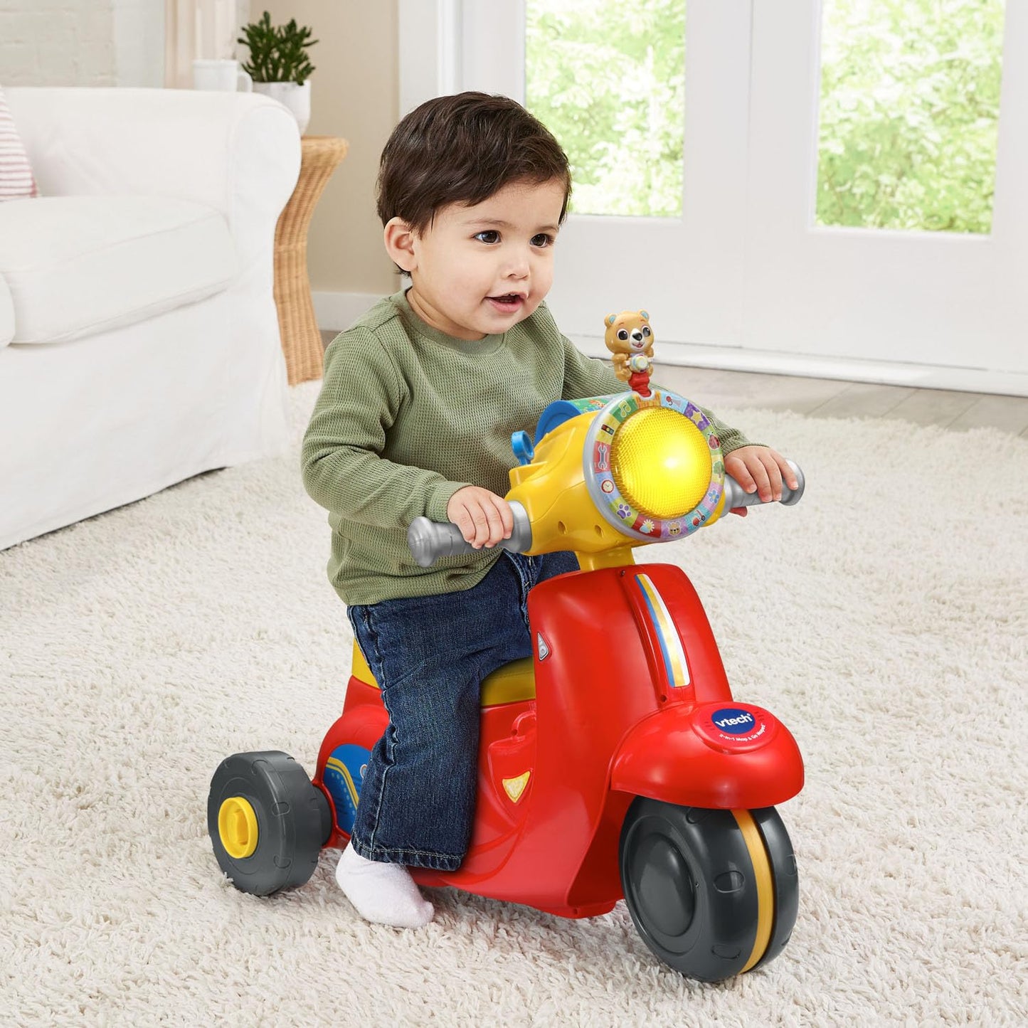 VTech 2-in-1 Map and Go Scooter for Toddlers, Red