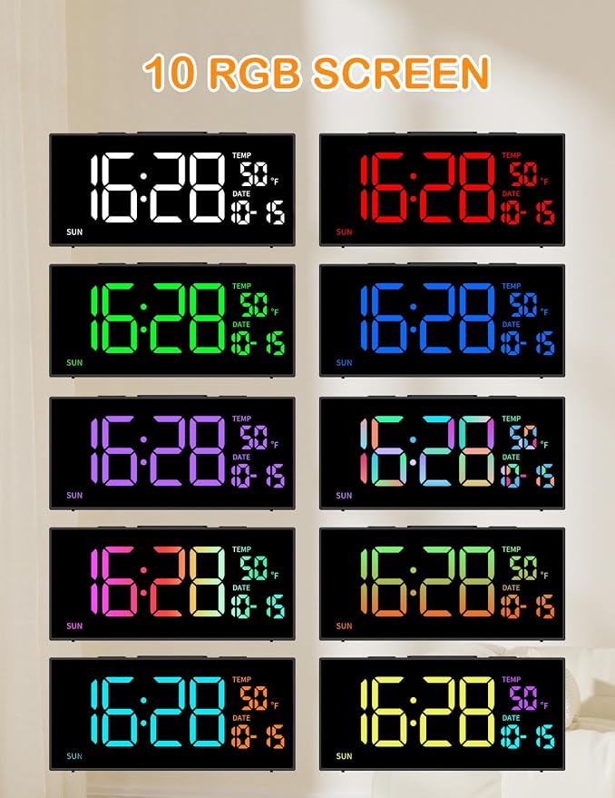 Netzu Projection Clock for Bedroom Ceiling, Alarm Clocks RGB