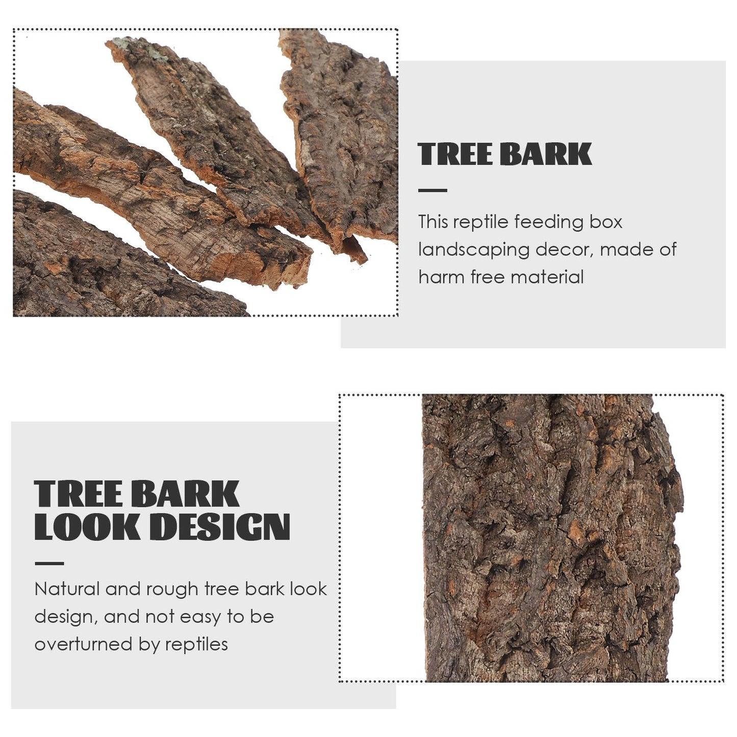 balacoo Reptile Bark Climbing Tree Decor 9.05In Natural Cork Wood Terrarium Accessories Reptile Hideout for Snakes Lizards Tortoise Habitat