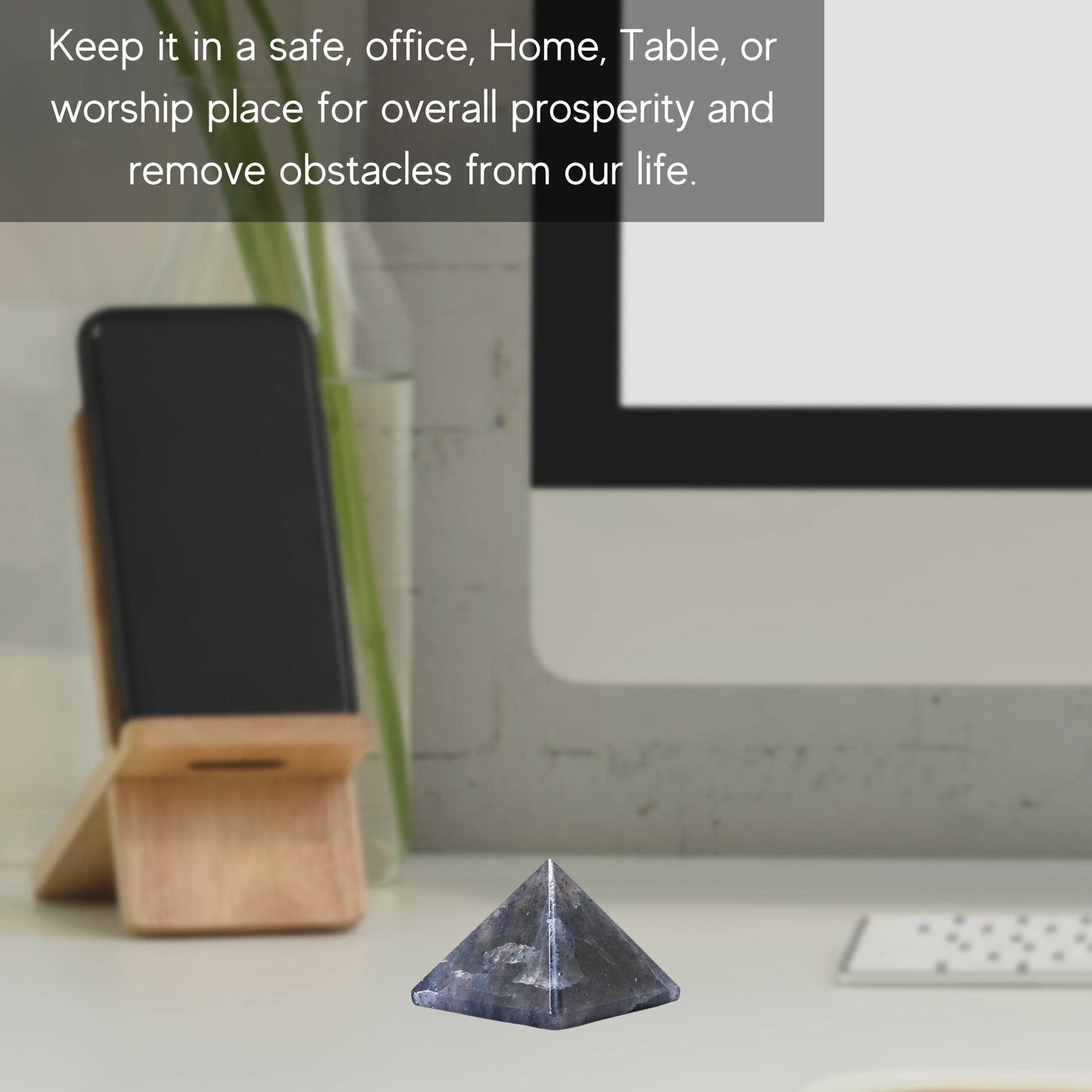 Amazing Gemstone Iolite Pyramid Crystal Healing Stones - 1.5" Great Pyramid Figurine of Natural Stone Pyramid for Meditation, Reiki, Chakra Balancing and Crystal Pyramids Grid