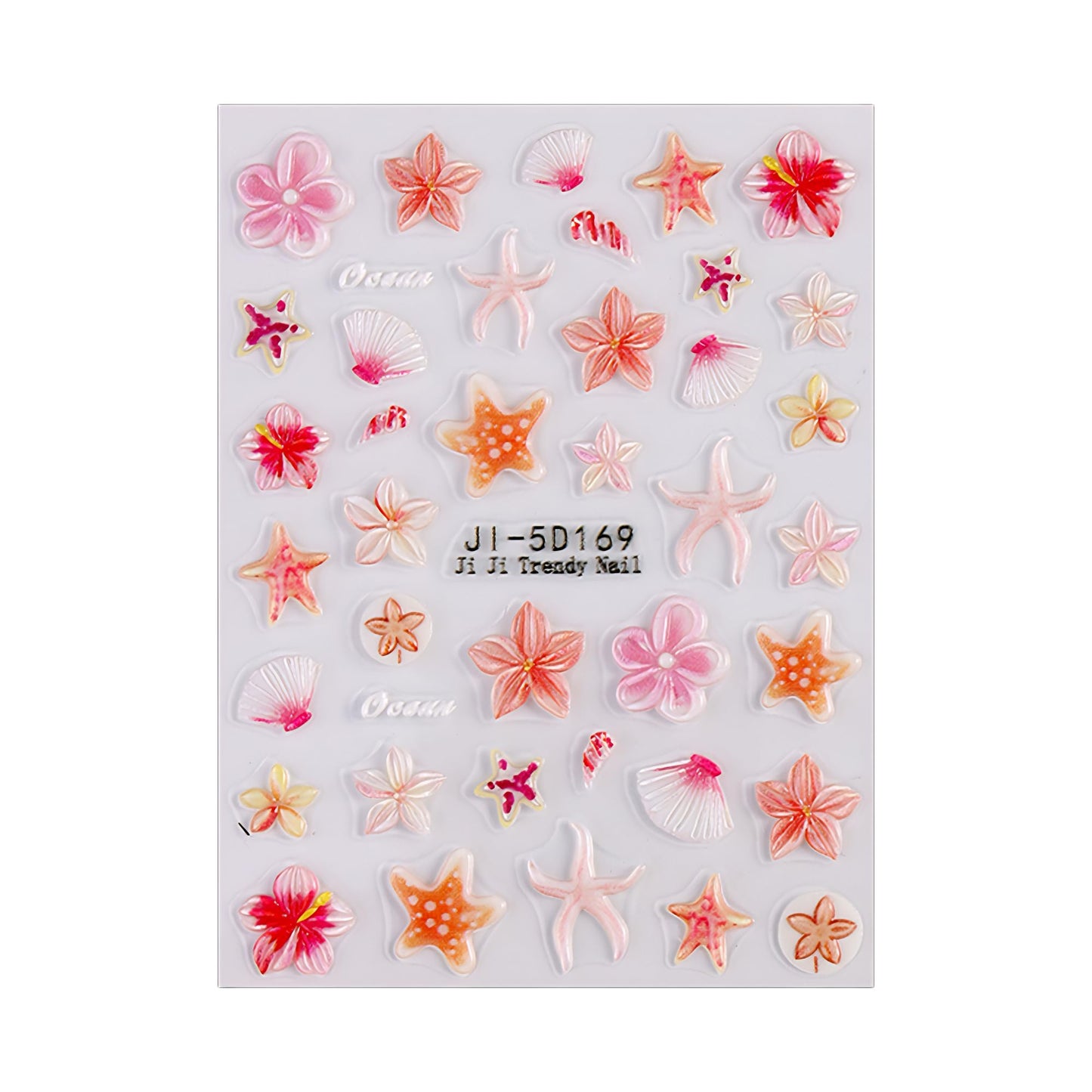 SIMAYKUWA Summer Ocean Nail Stickers | 3D/5D Ice Flower Press-on Designs | Waterproof Nail Art for Beach & Pool Parties | European & American Styles A Set of 3 Sheets